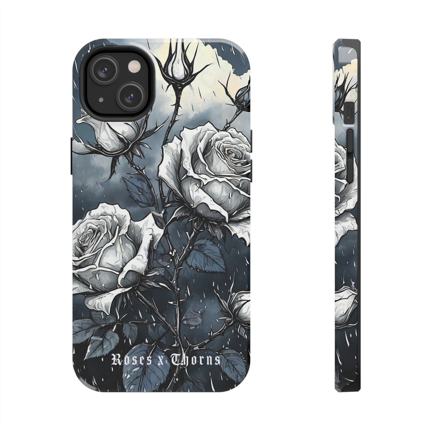 White Roses x Thorns Tough Phone Cases