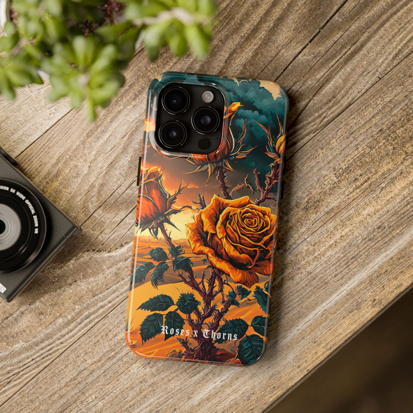 Orange Desert Roses x Thorns Phone Cases