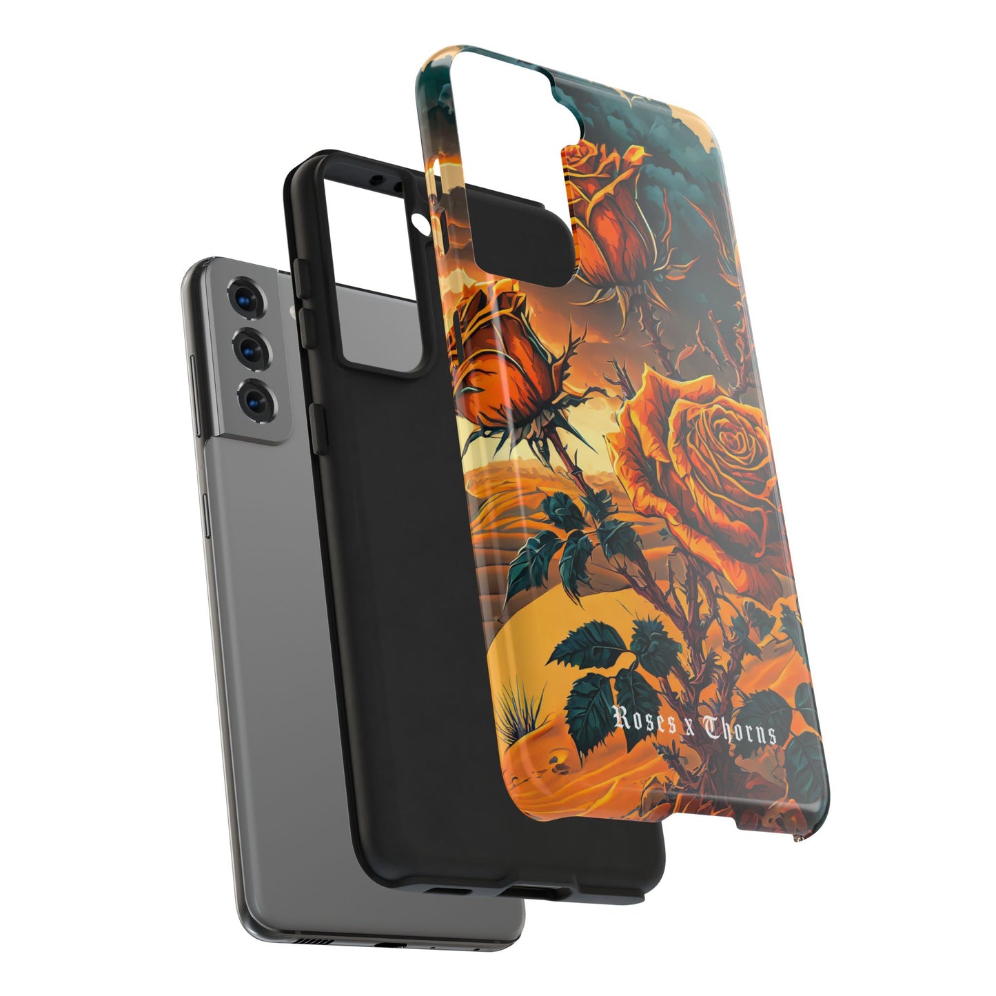 Orange Desert Roses x Thorns Phone Cases