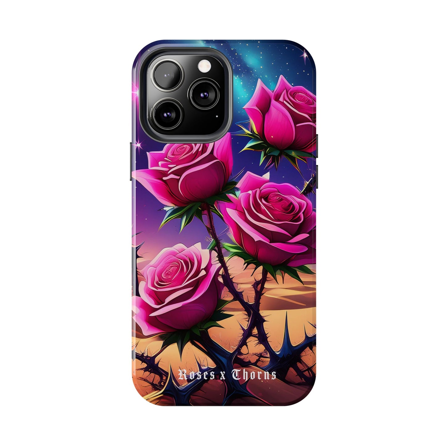 Pink Desert Roses x Thorns Phone Cases