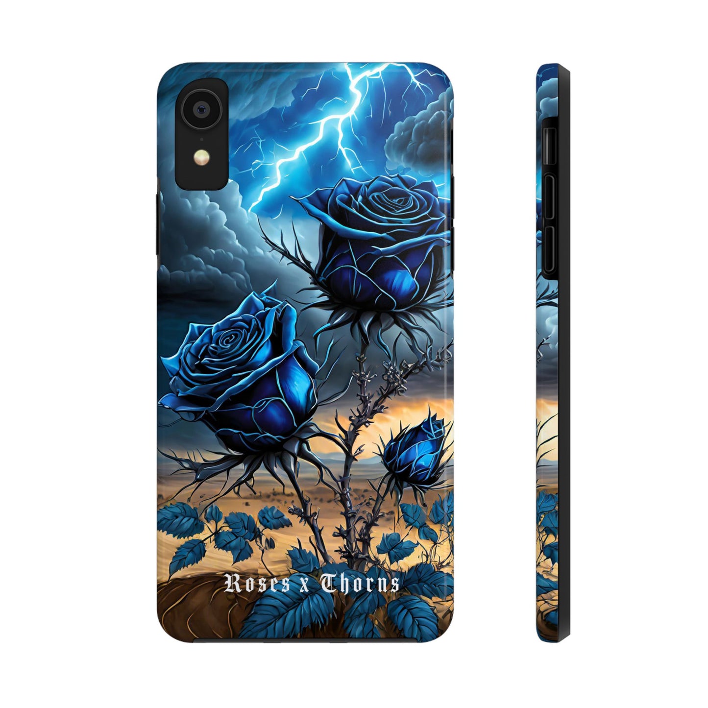 Blue Desert Roses x Thorns Phone Cases