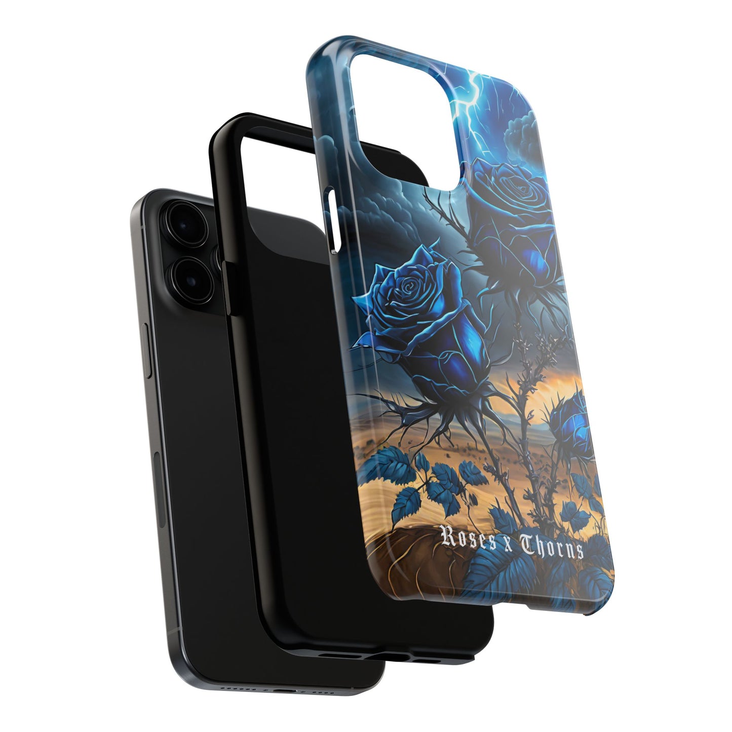 Blue Desert Roses x Thorns Phone Cases