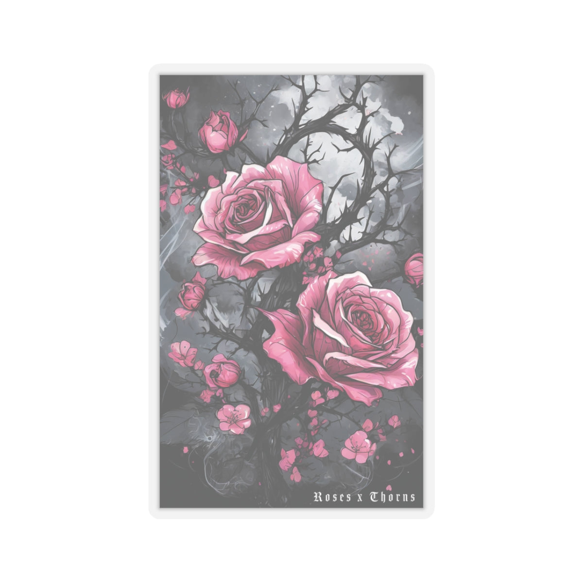 Pink Roses x Thorns Stickers