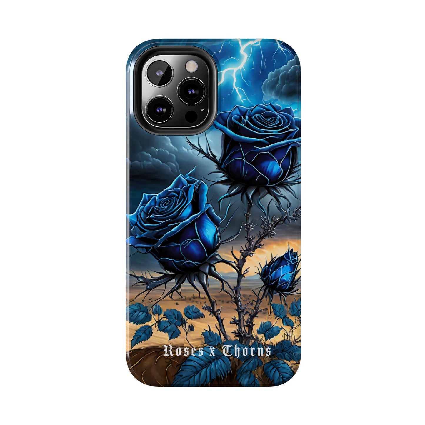 Blue Desert Roses x Thorns Phone Cases