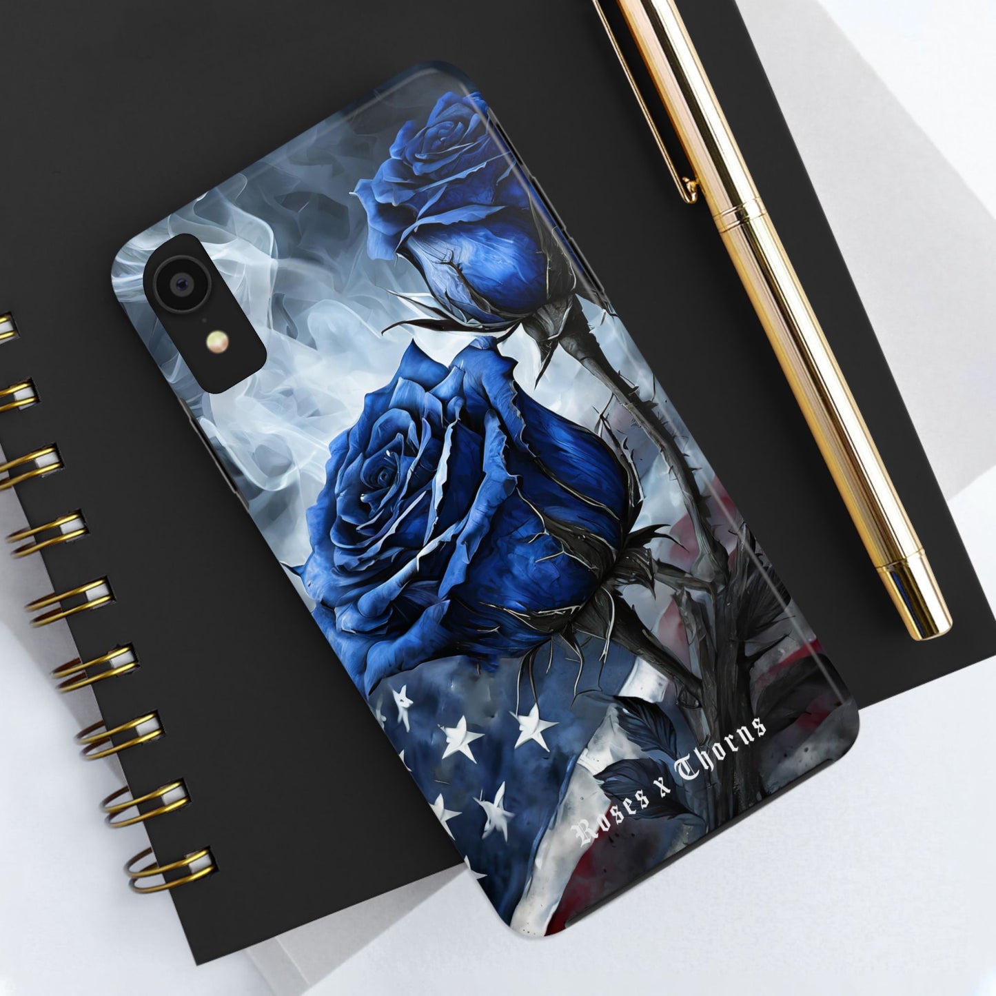 American Blue Roses x Thorns Phone Cases