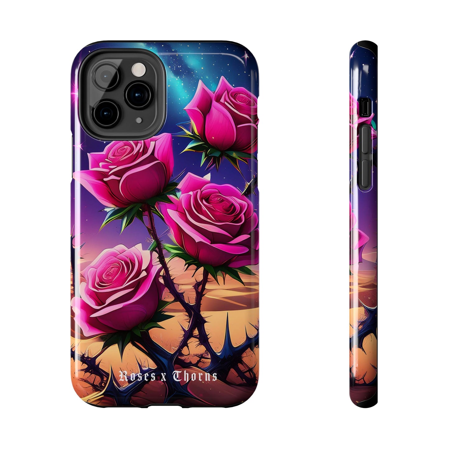 Pink Desert Roses x Thorns Phone Cases