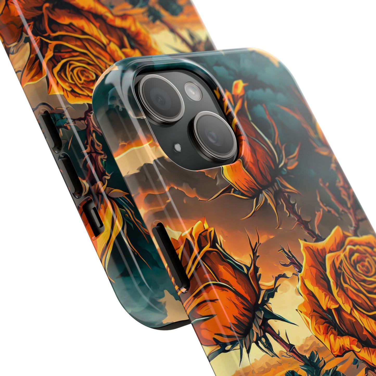 Orange Desert Roses x Thorns Phone Cases