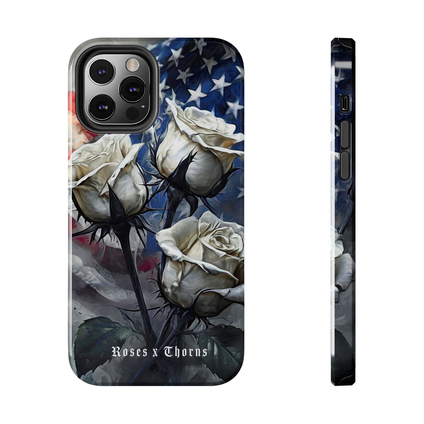 American White Roses x Thorns Phone Cases