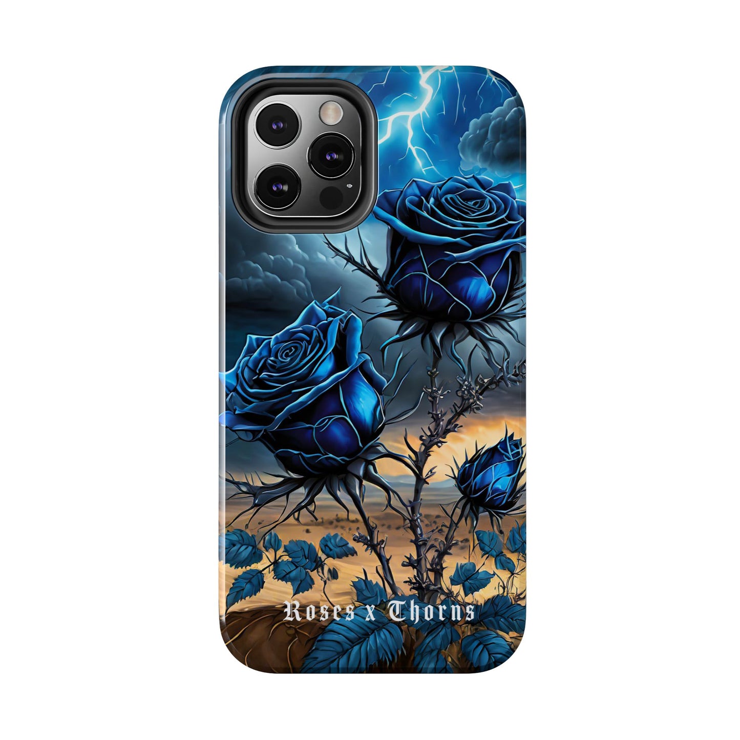 Blue Desert Roses x Thorns Phone Cases