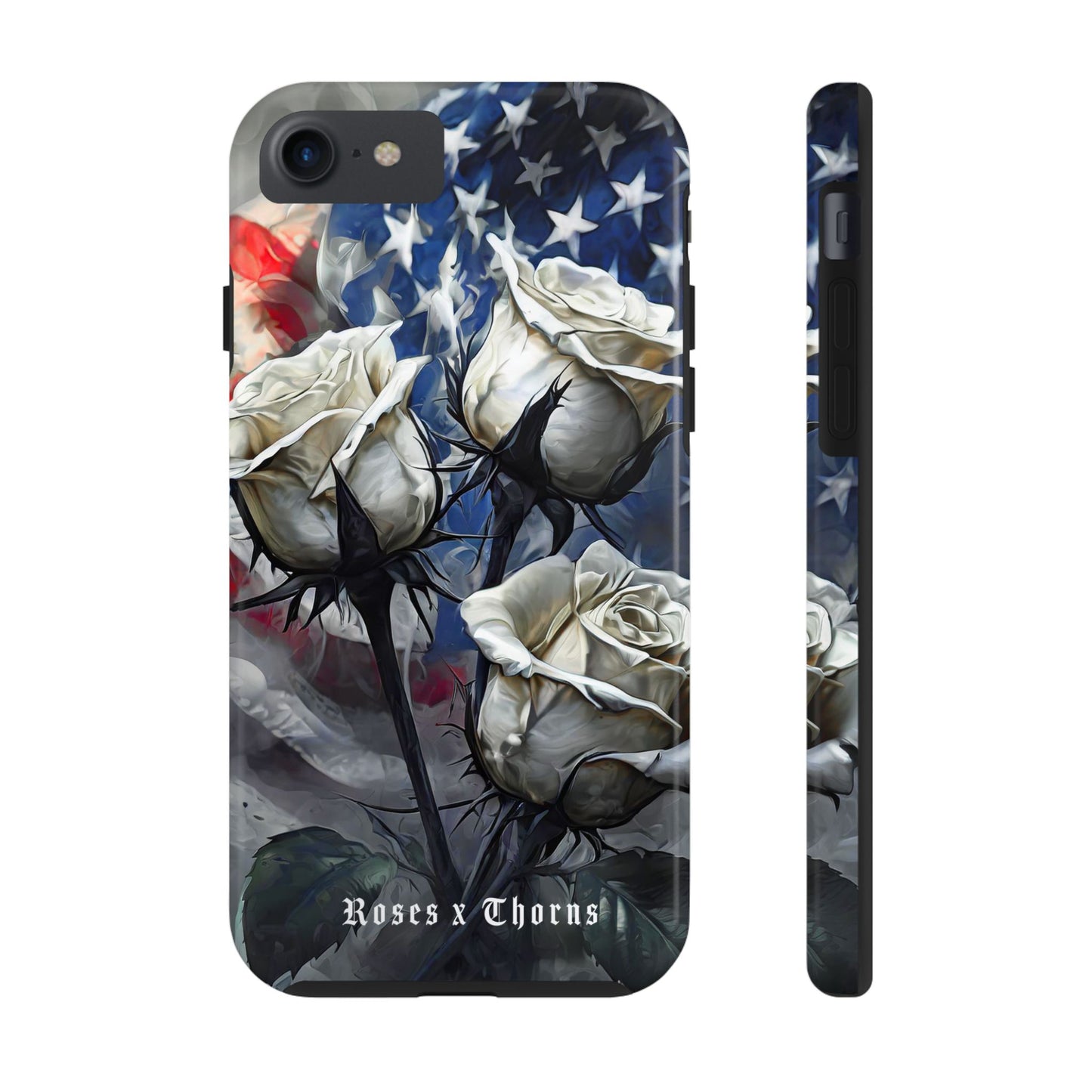 American White Roses x Thorns Phone Cases