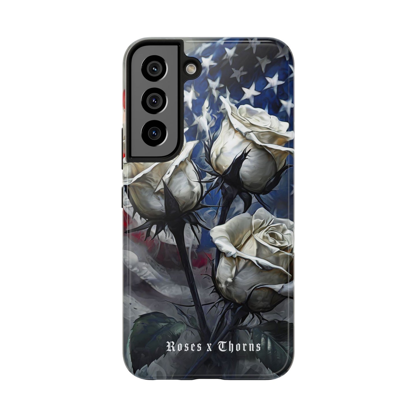 American White Roses x Thorns Phone Cases