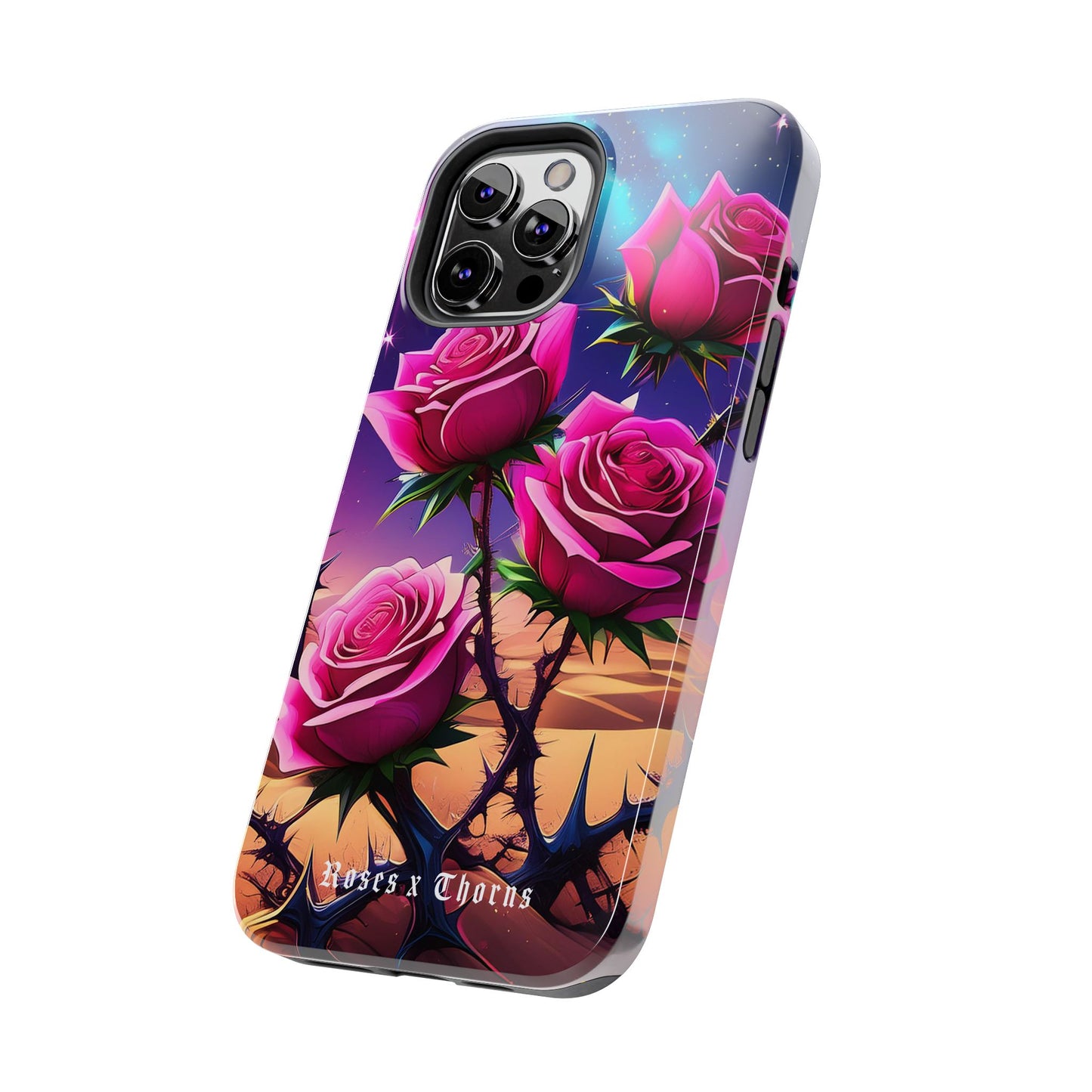 Pink Desert Roses x Thorns Phone Cases