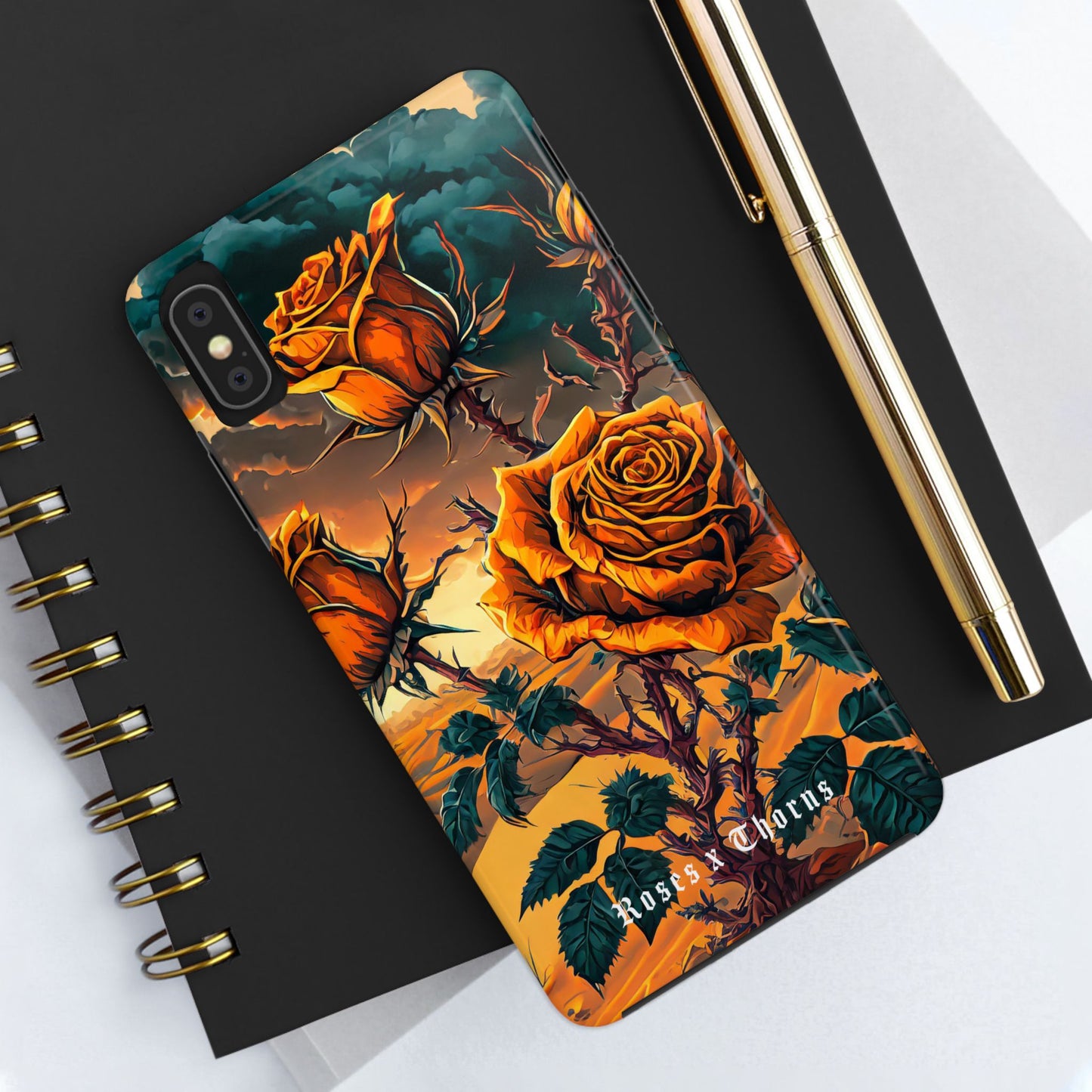 Orange Desert Roses x Thorns Phone Cases