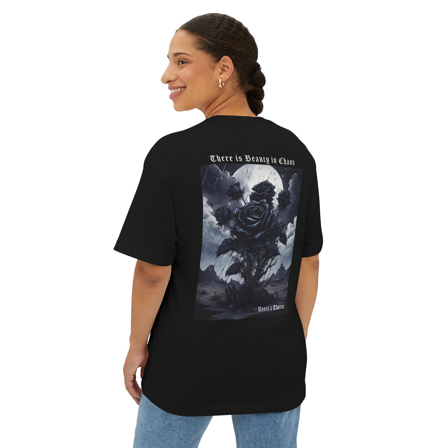 Black Desert Roses x Thorns Oversized Boxy Tee