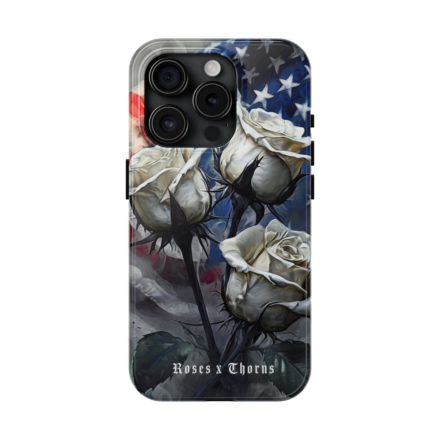 American White Roses x Thorns Phone Cases