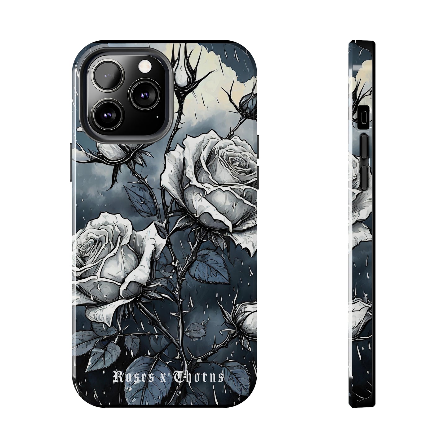 White Roses x Thorns Tough Phone Cases