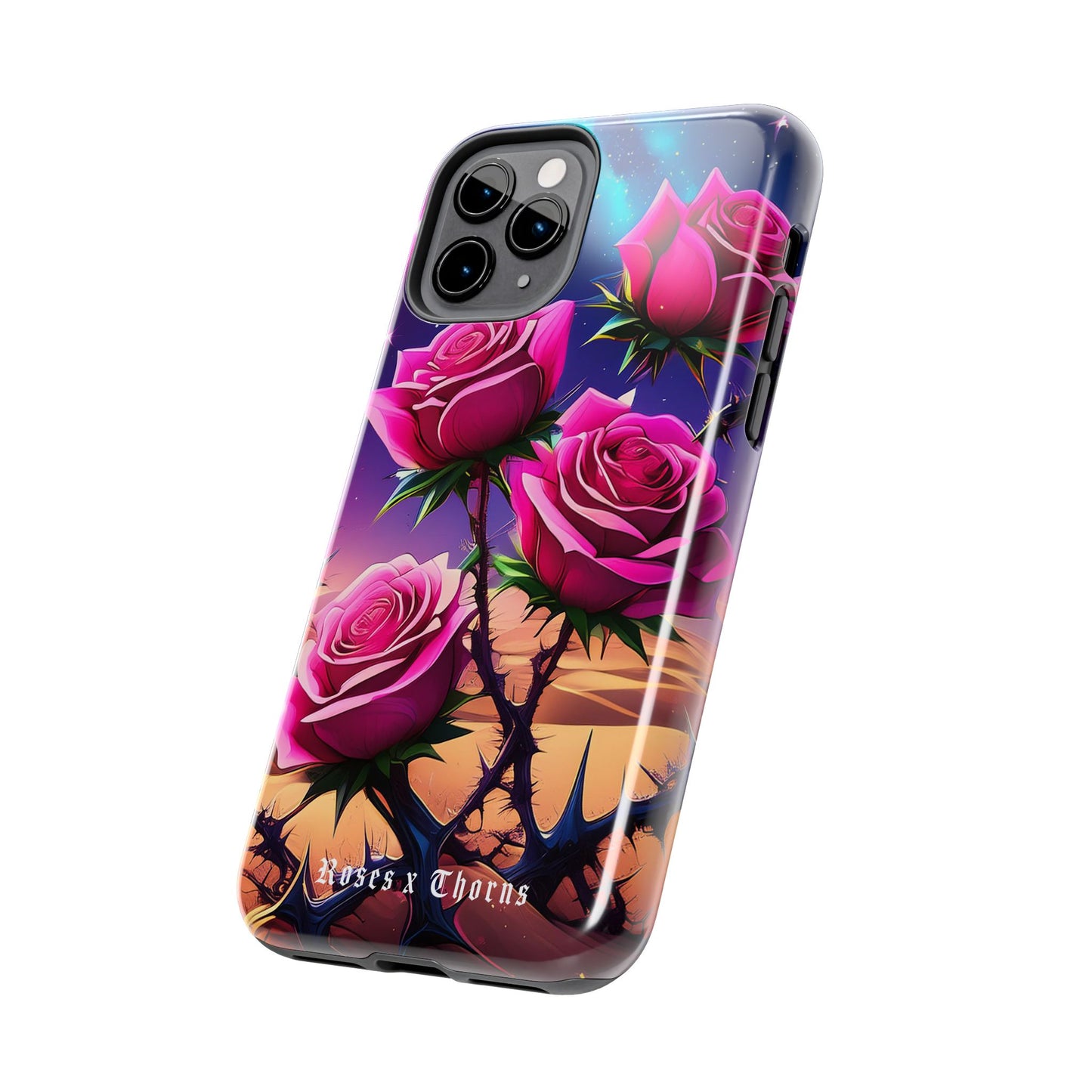 Pink Desert Roses x Thorns Phone Cases