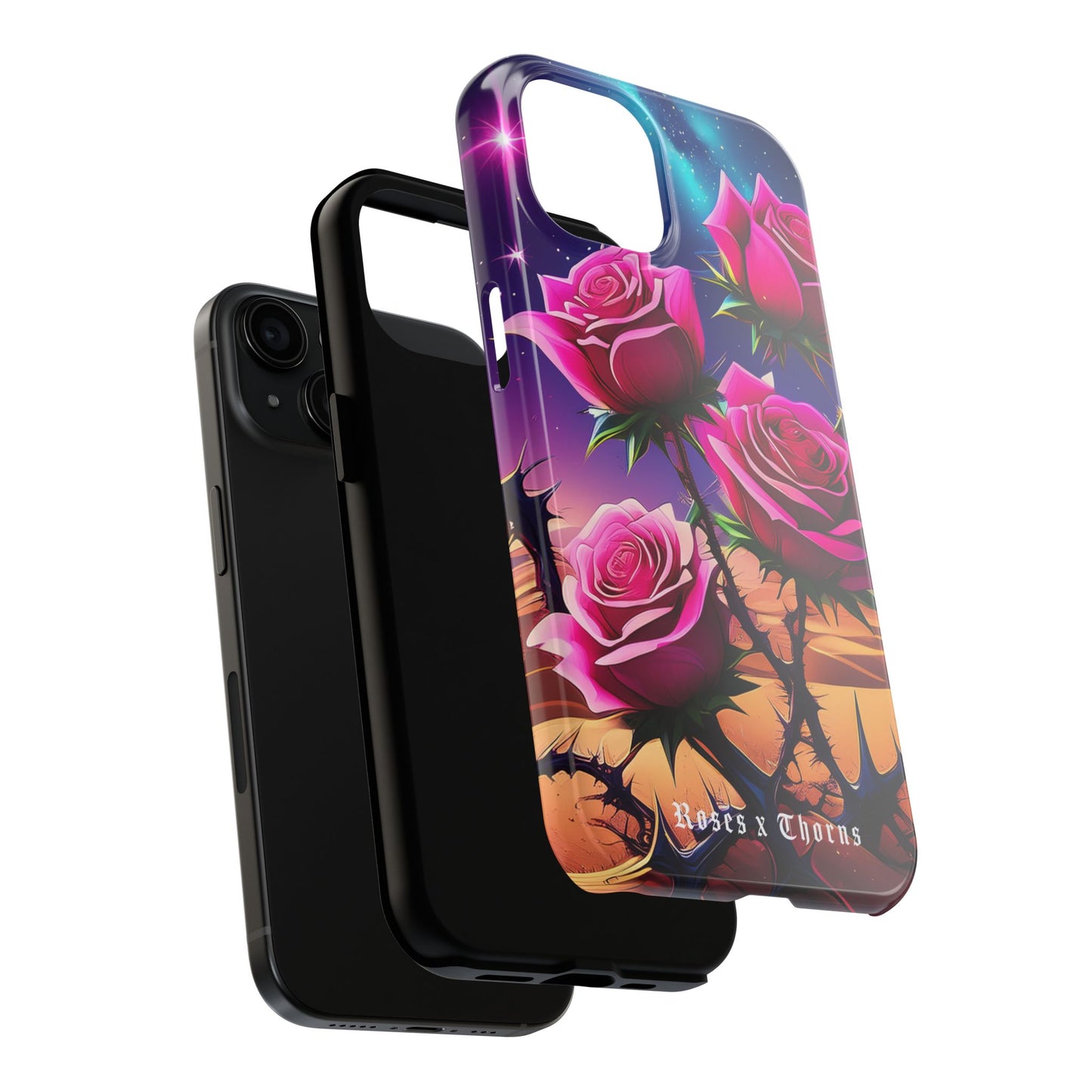 Pink Desert Roses x Thorns Phone Cases