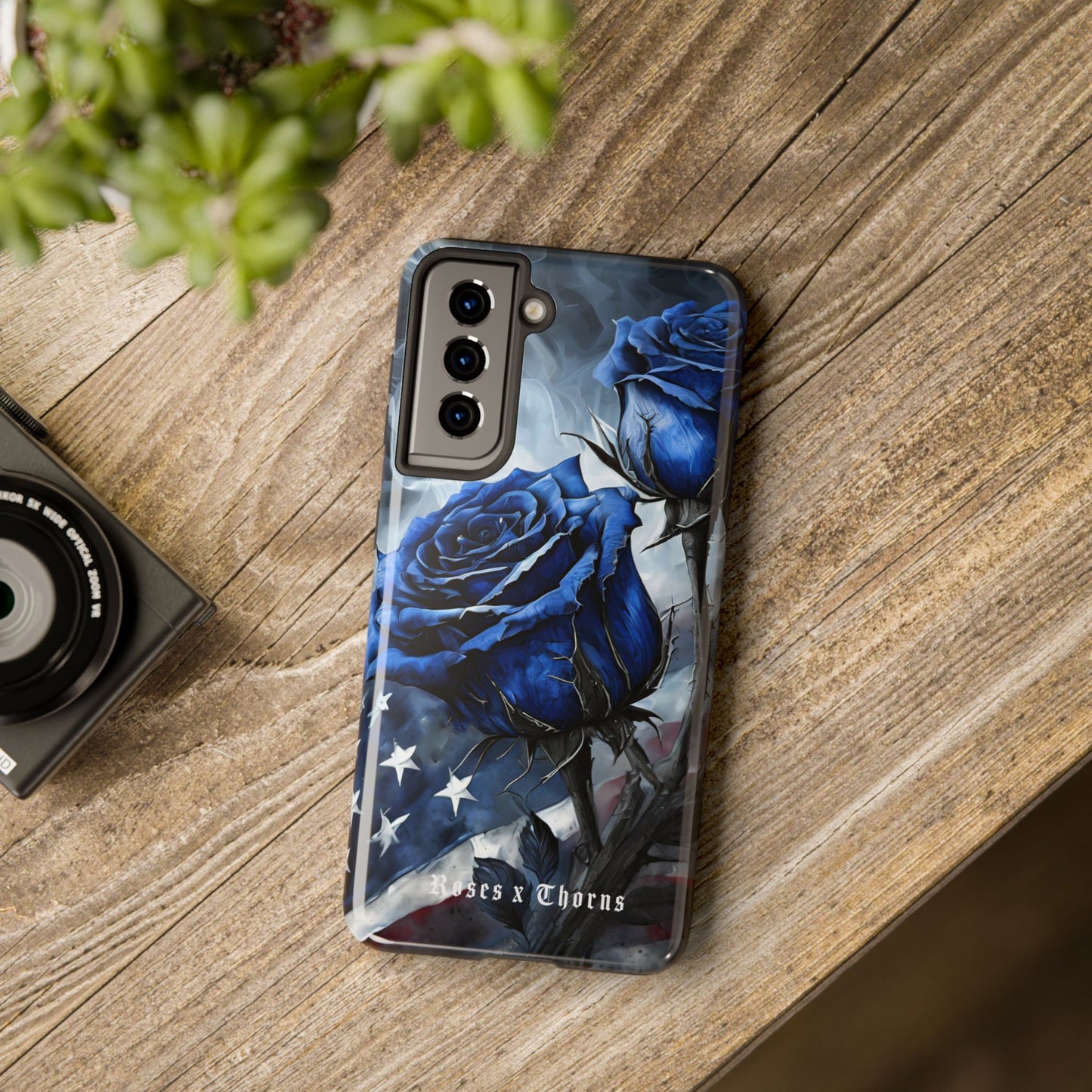 American Blue Roses x Thorns Phone Cases