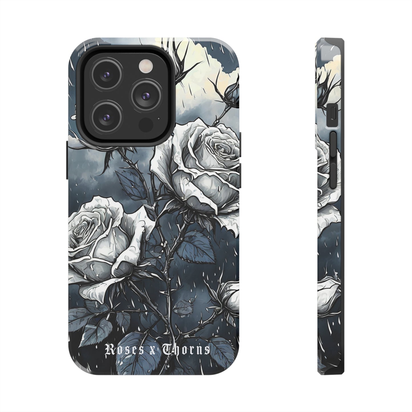 White Roses x Thorns Tough Phone Cases