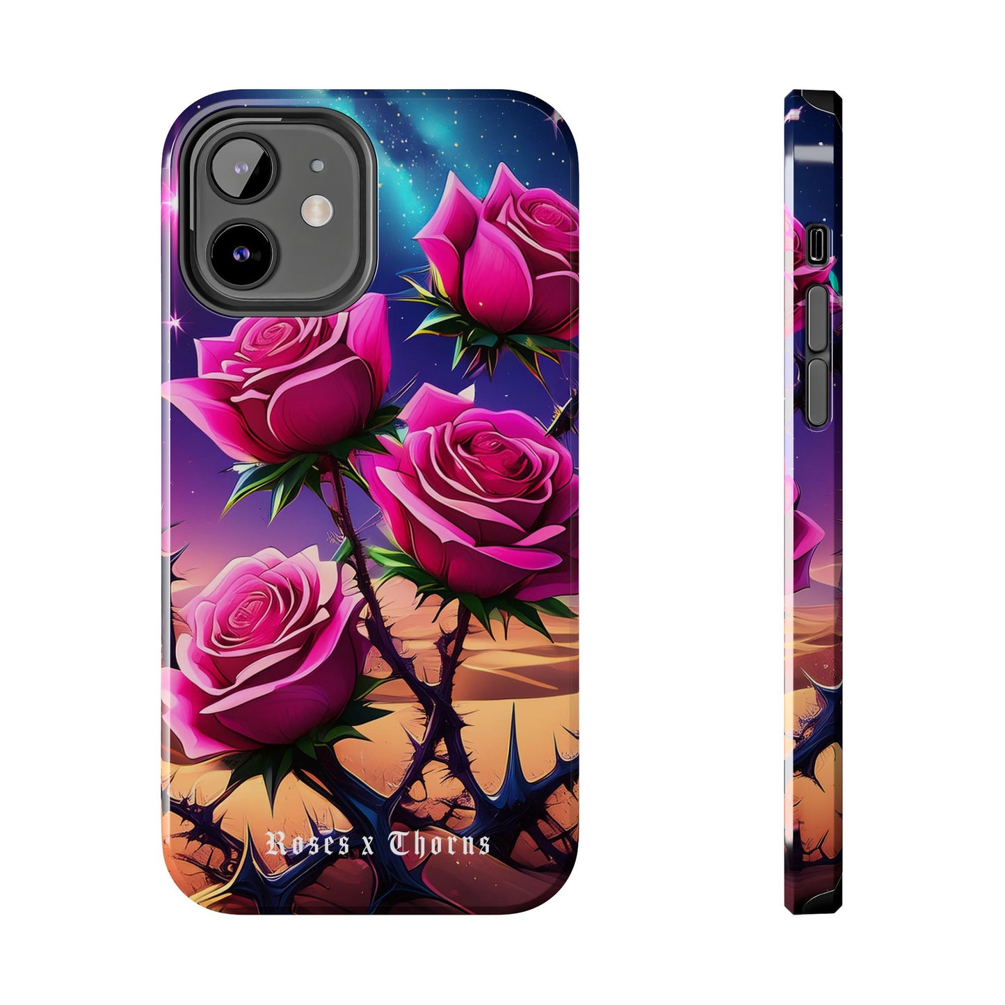 Pink Desert Roses x Thorns Phone Cases