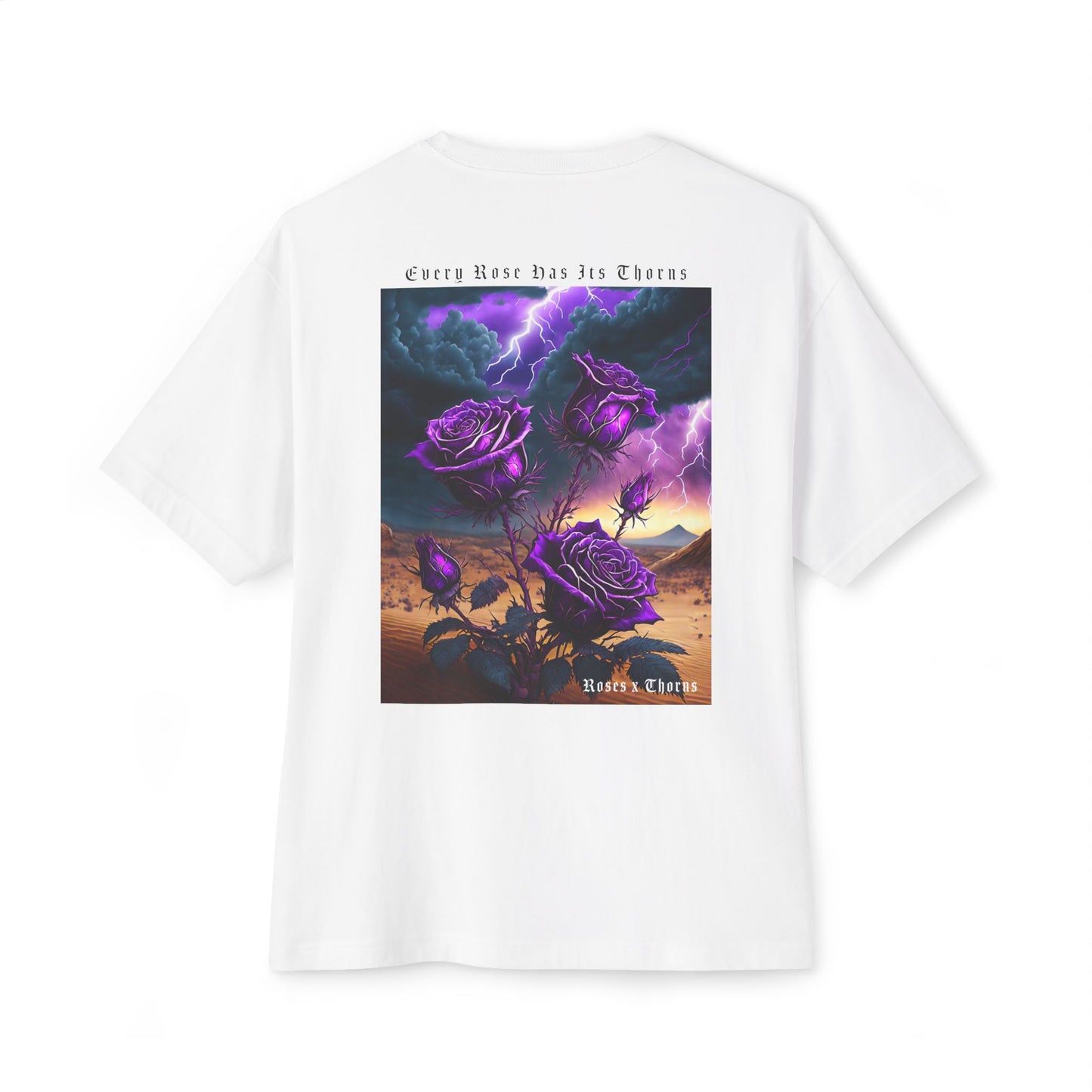 Purple Desert Roses x Thorns Oversized Boxy Tee