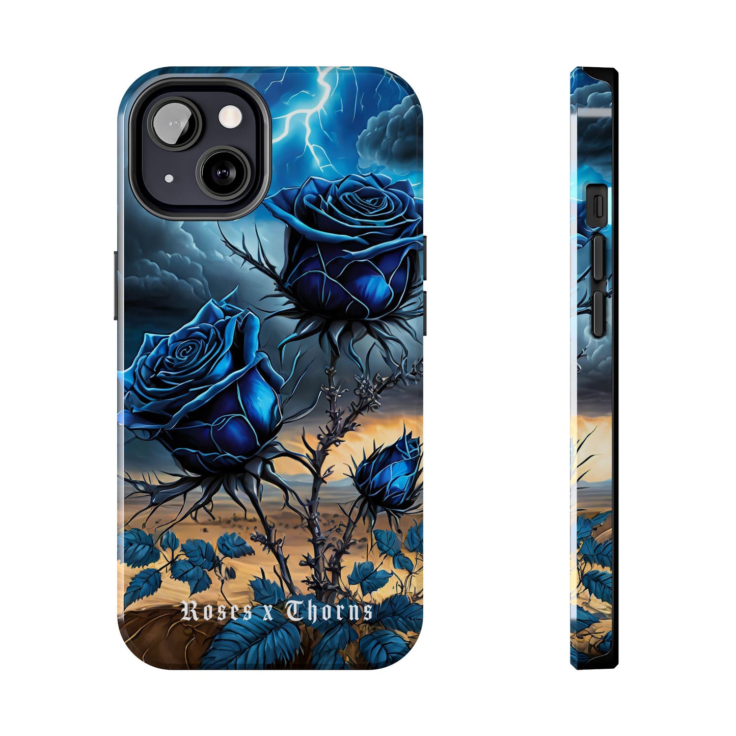 Blue Desert Roses x Thorns Phone Cases