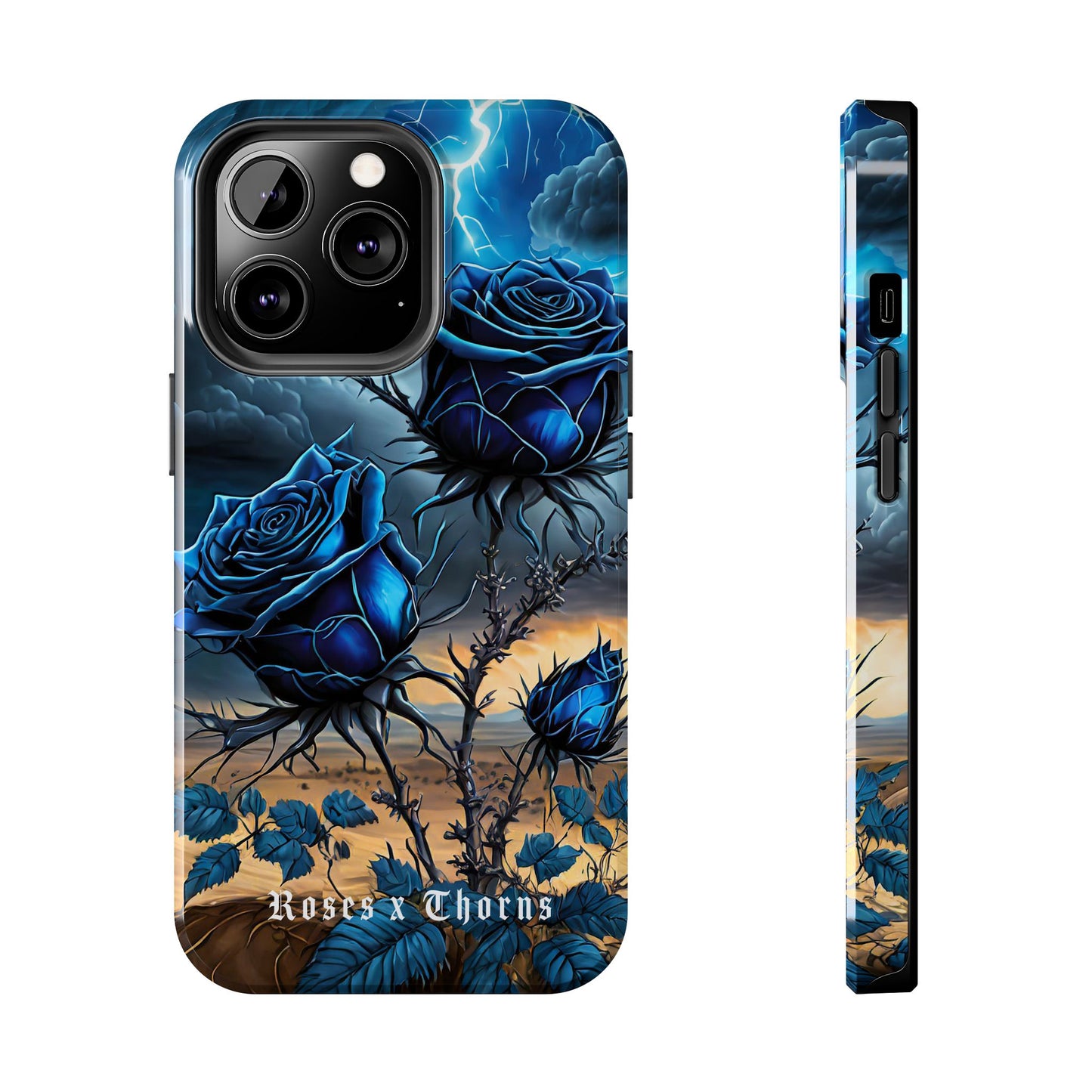 Blue Desert Roses x Thorns Phone Cases