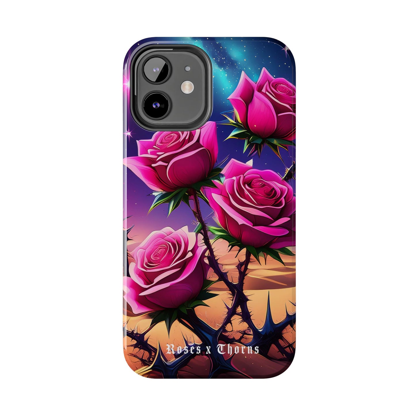 Pink Desert Roses x Thorns Phone Cases