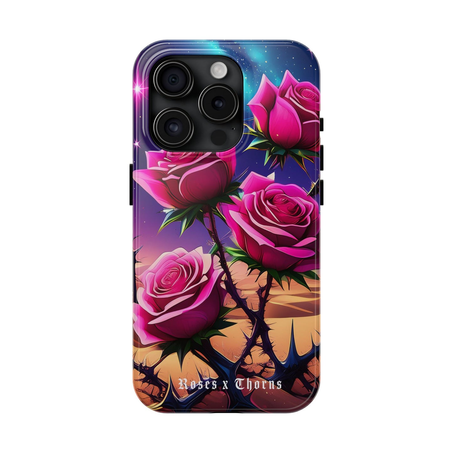 Pink Desert Roses x Thorns Phone Cases