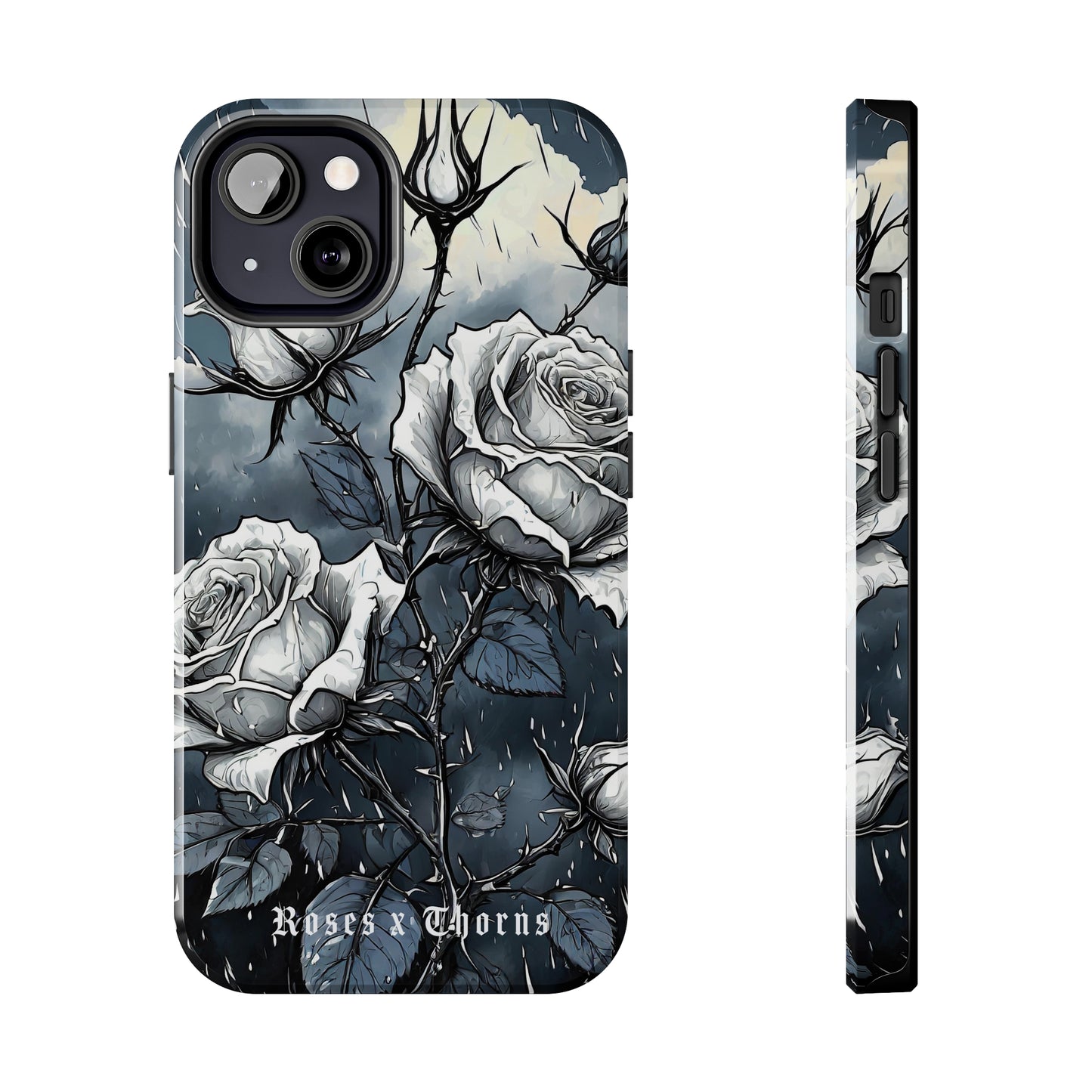 White Roses x Thorns Tough Phone Cases