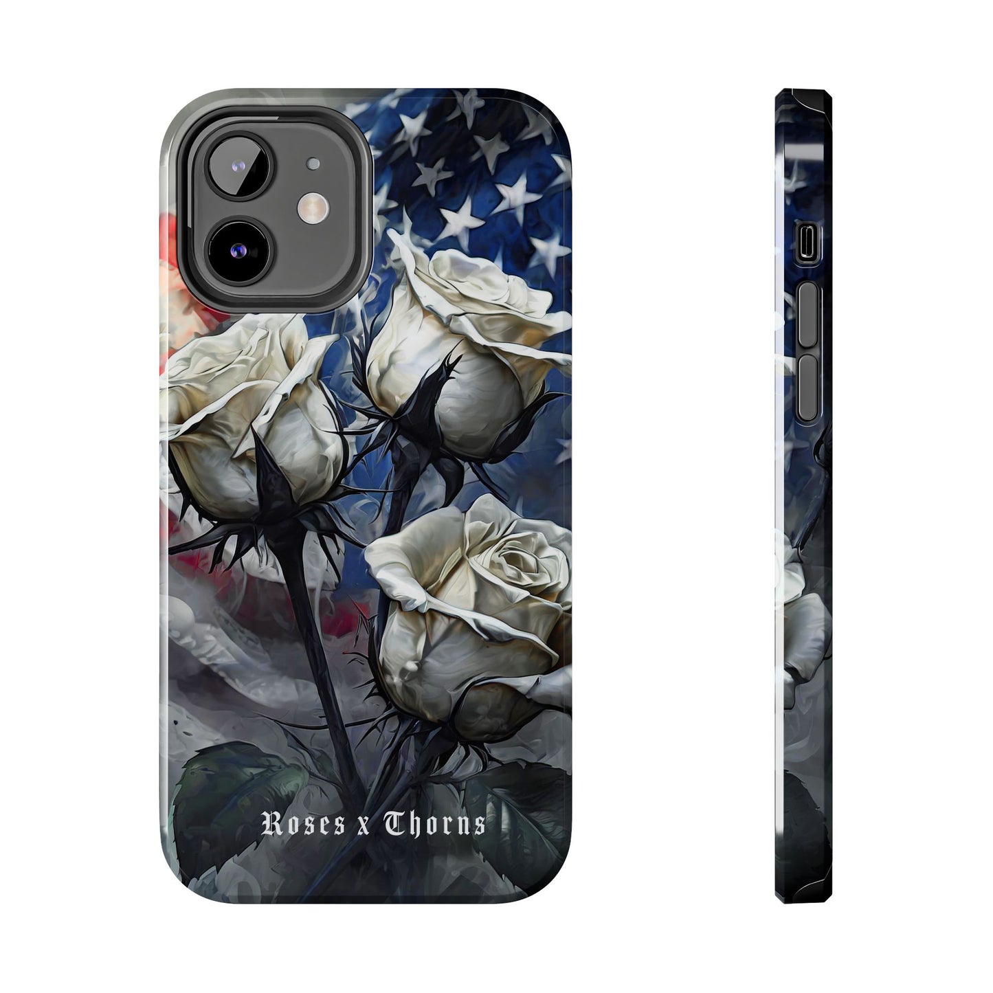 American White Roses x Thorns Phone Cases