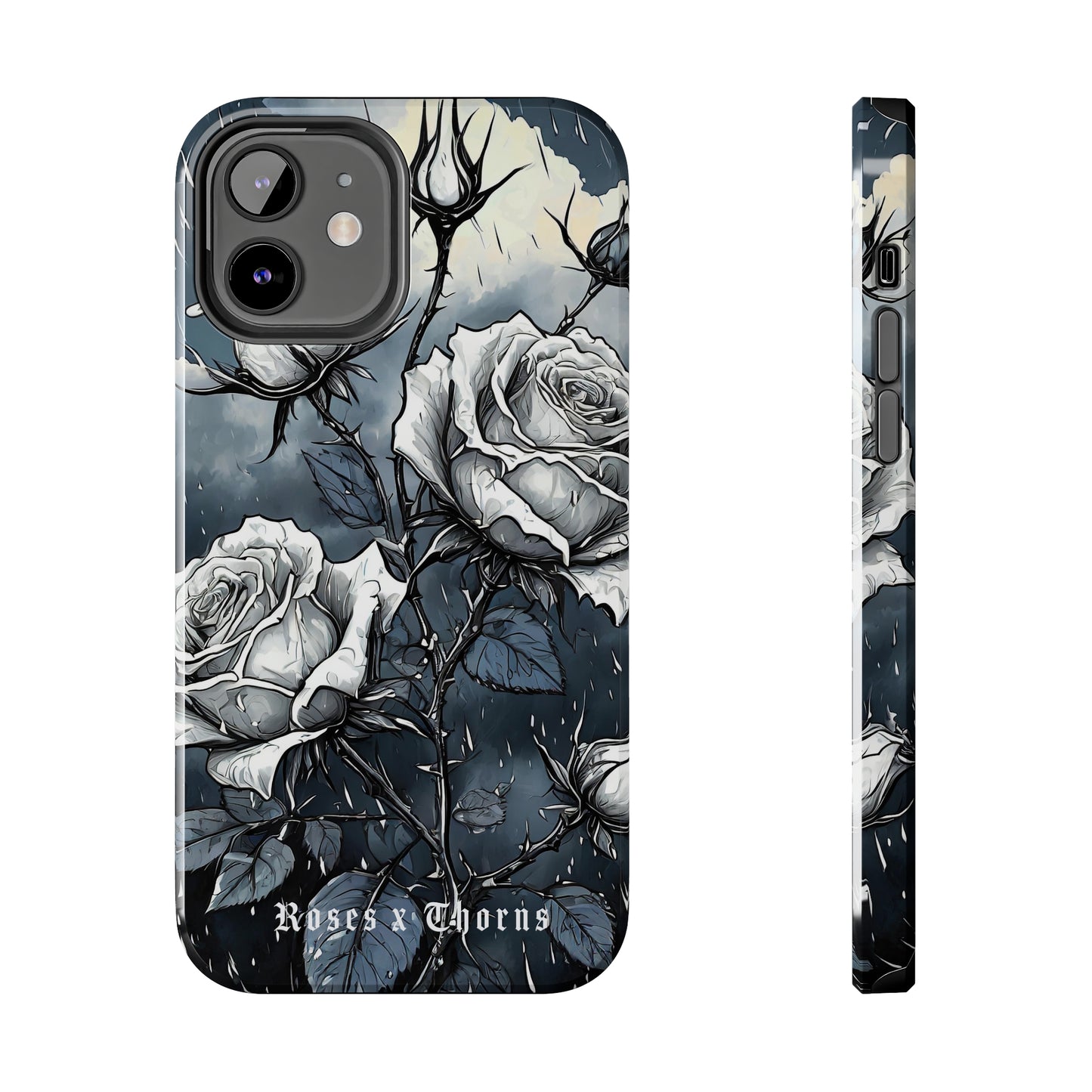 White Roses x Thorns Tough Phone Cases