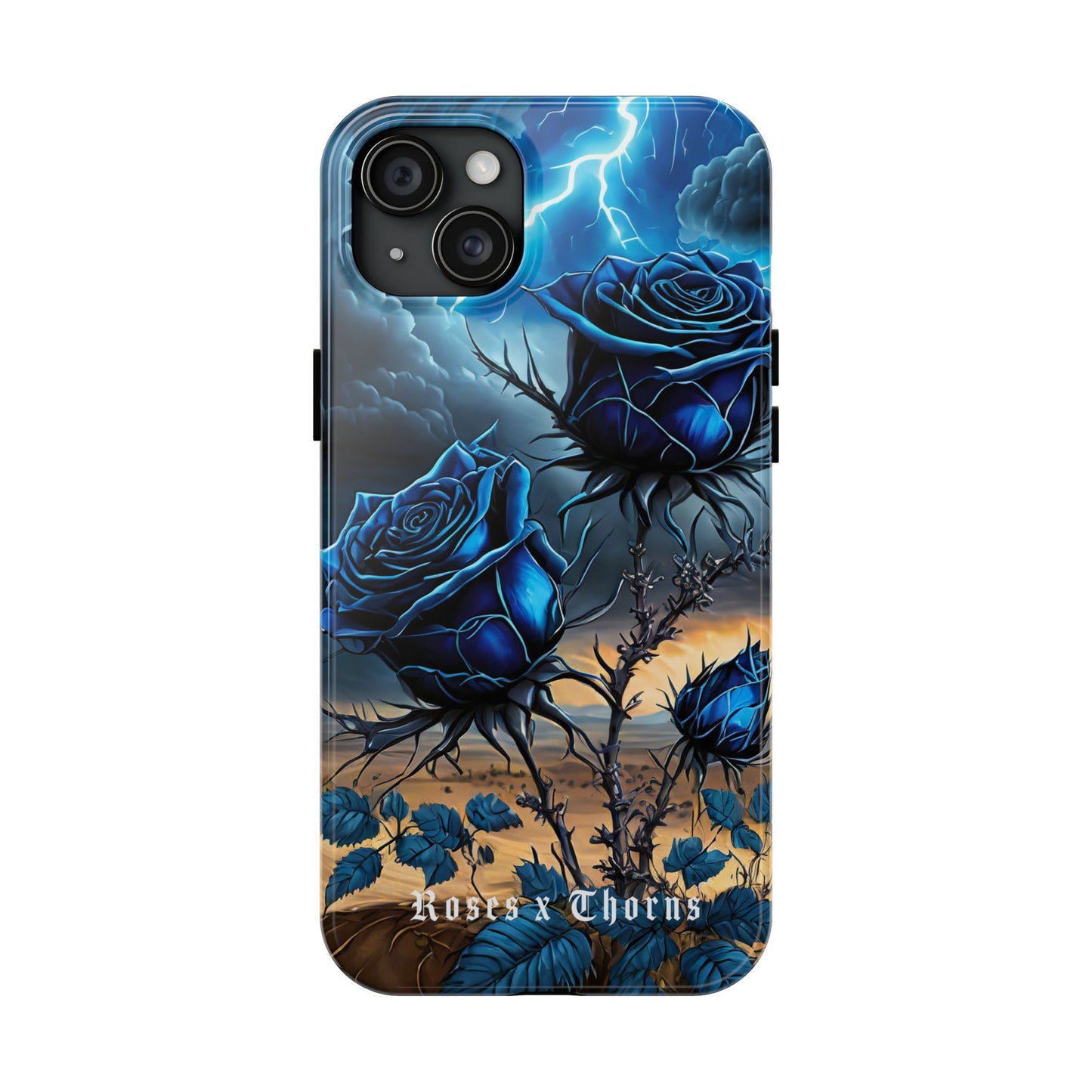 Blue Desert Roses x Thorns Phone Cases