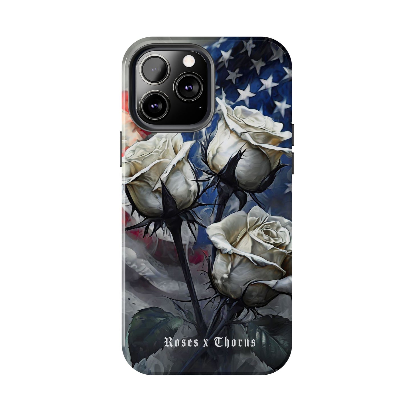 American White Roses x Thorns Phone Cases