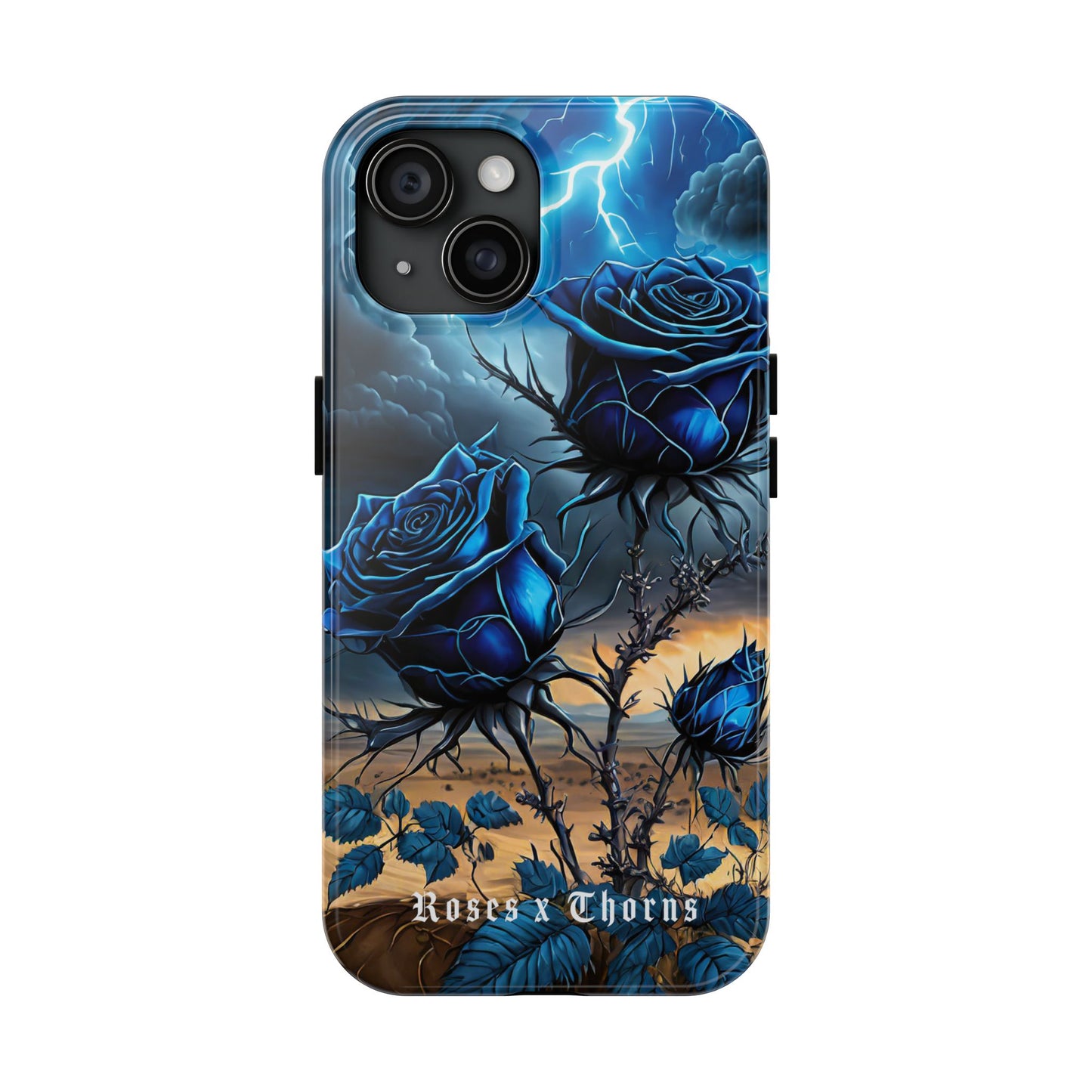 Blue Desert Roses x Thorns Phone Cases