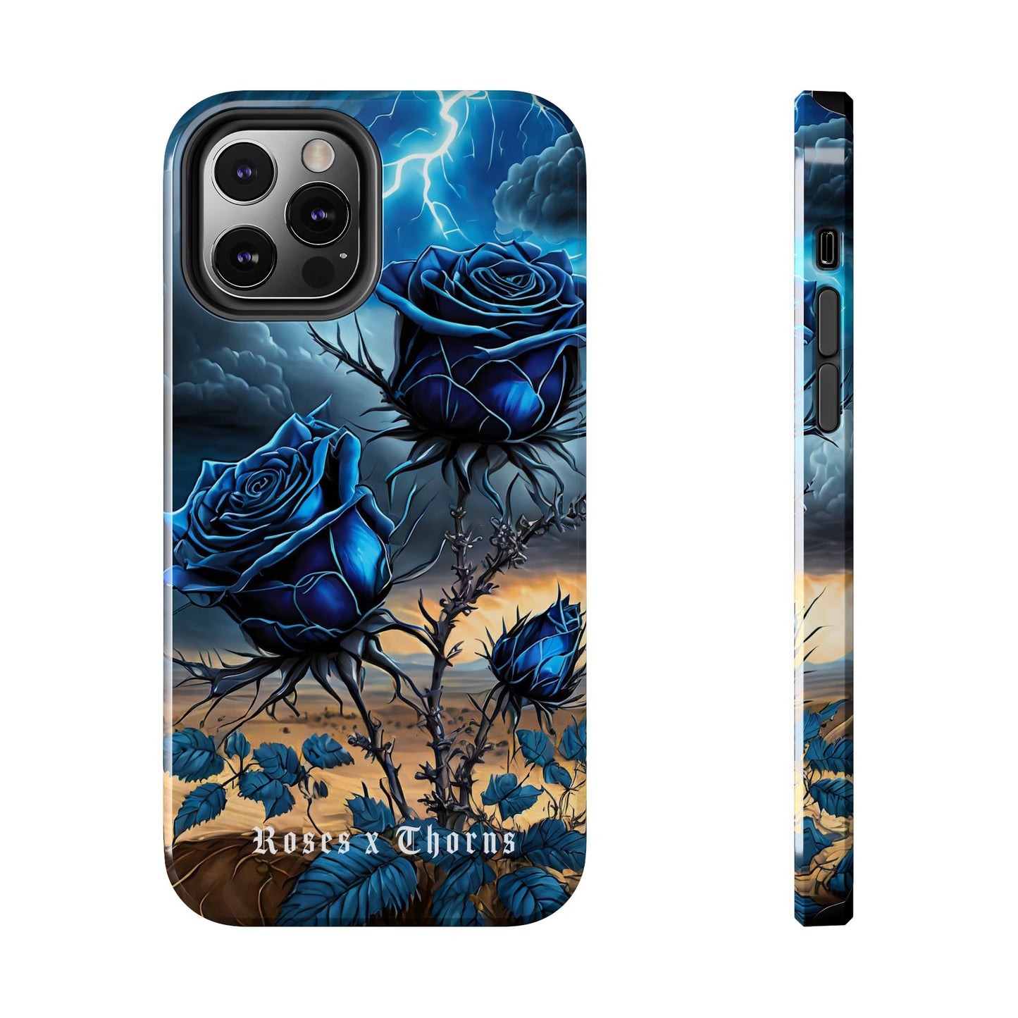 Blue Desert Roses x Thorns Phone Cases