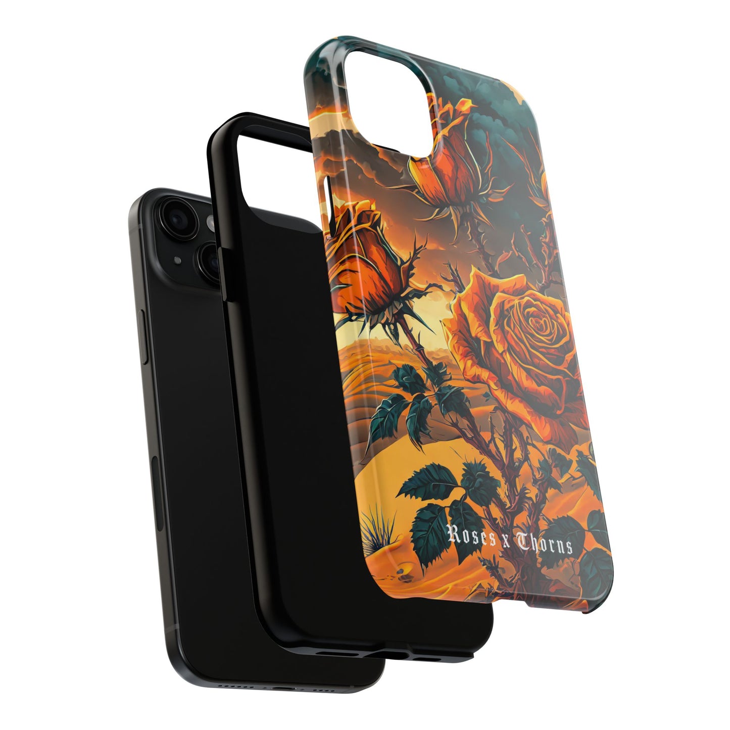 Orange Desert Roses x Thorns Phone Cases