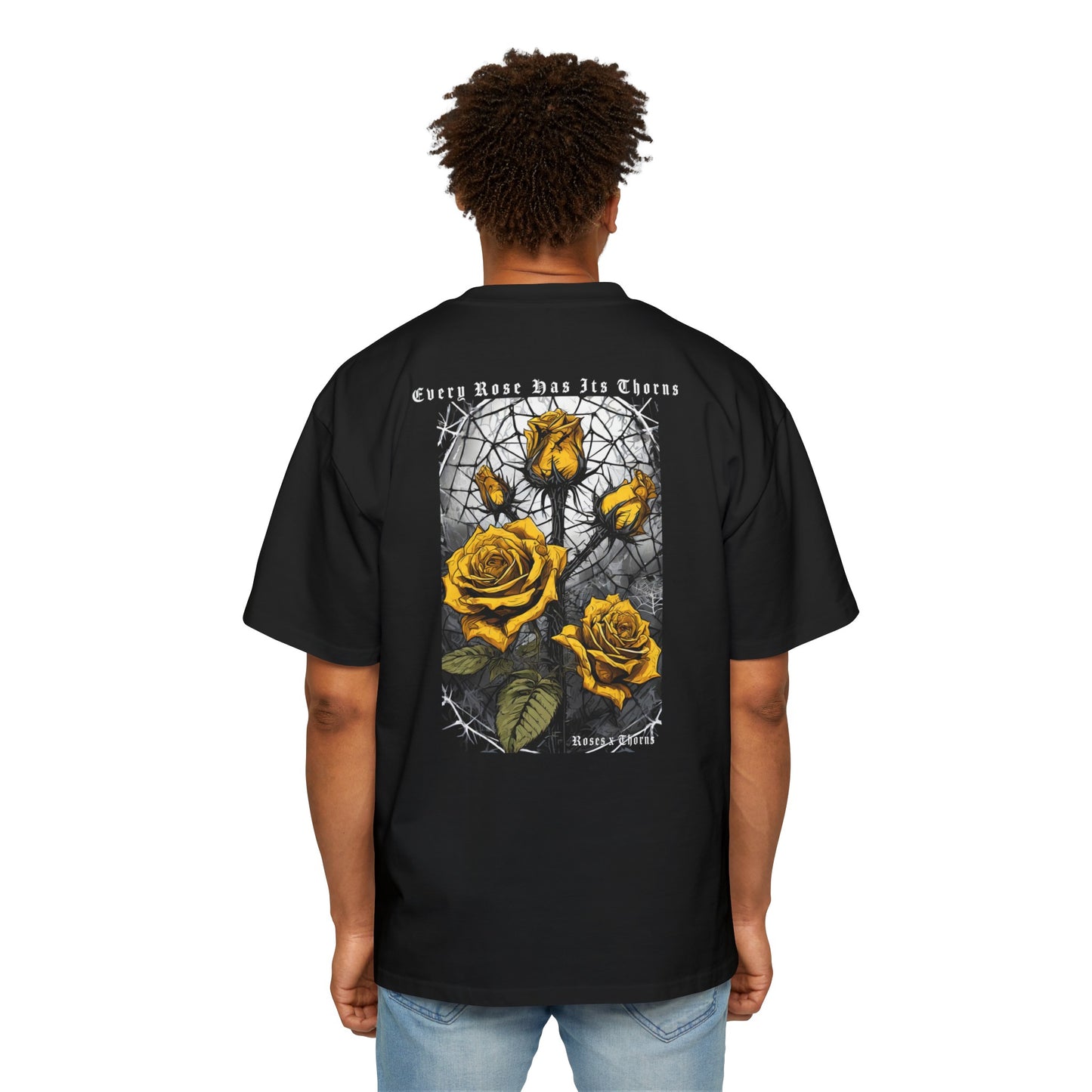 Yellow Roses x Thorns Heavy Oversized Tee