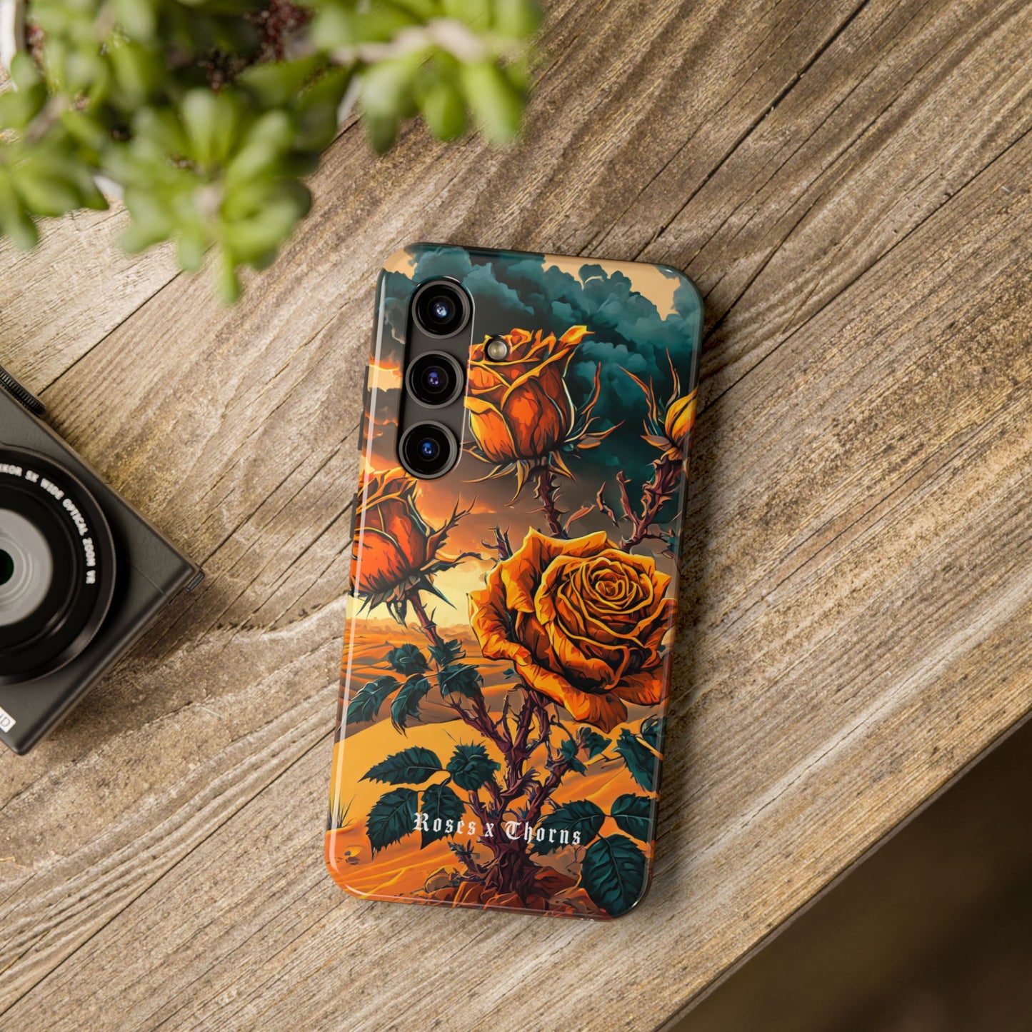 Orange Desert Roses x Thorns Phone Cases