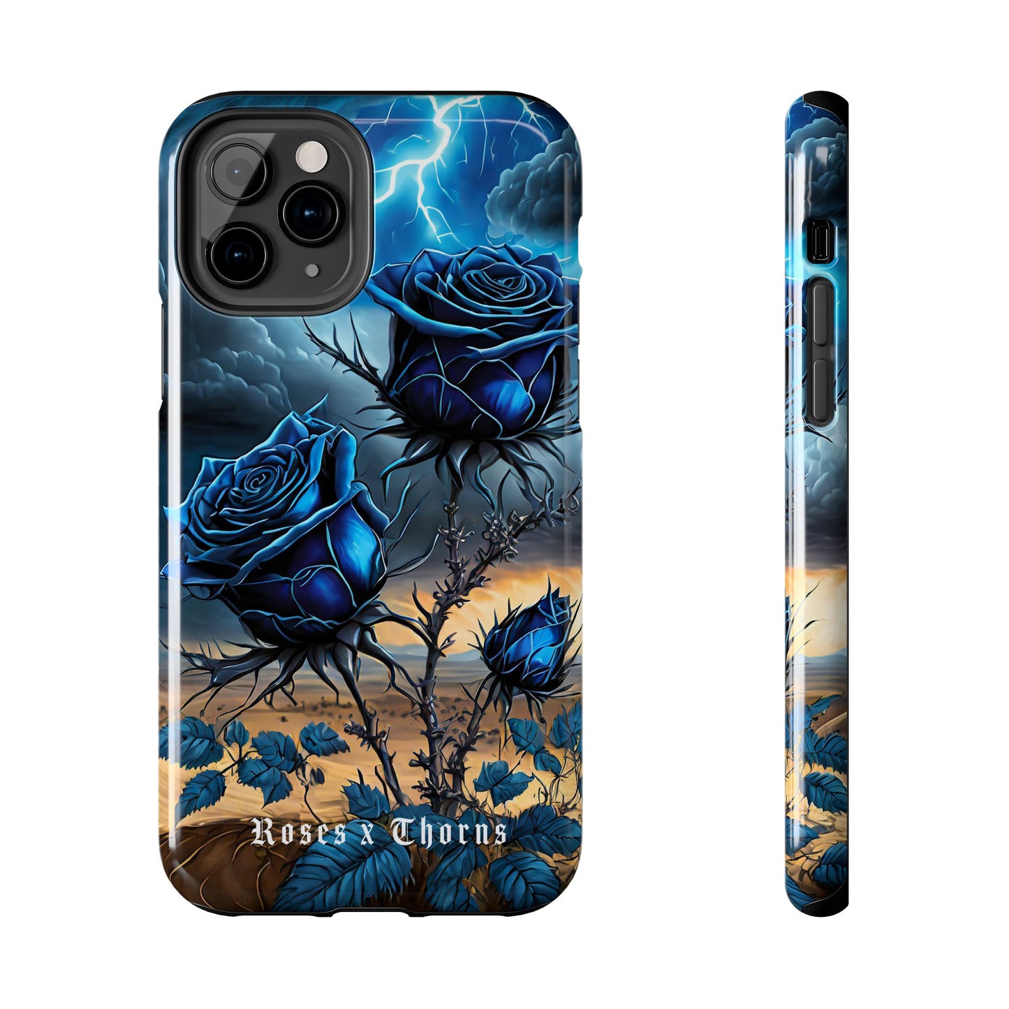 Blue Desert Roses x Thorns Phone Cases