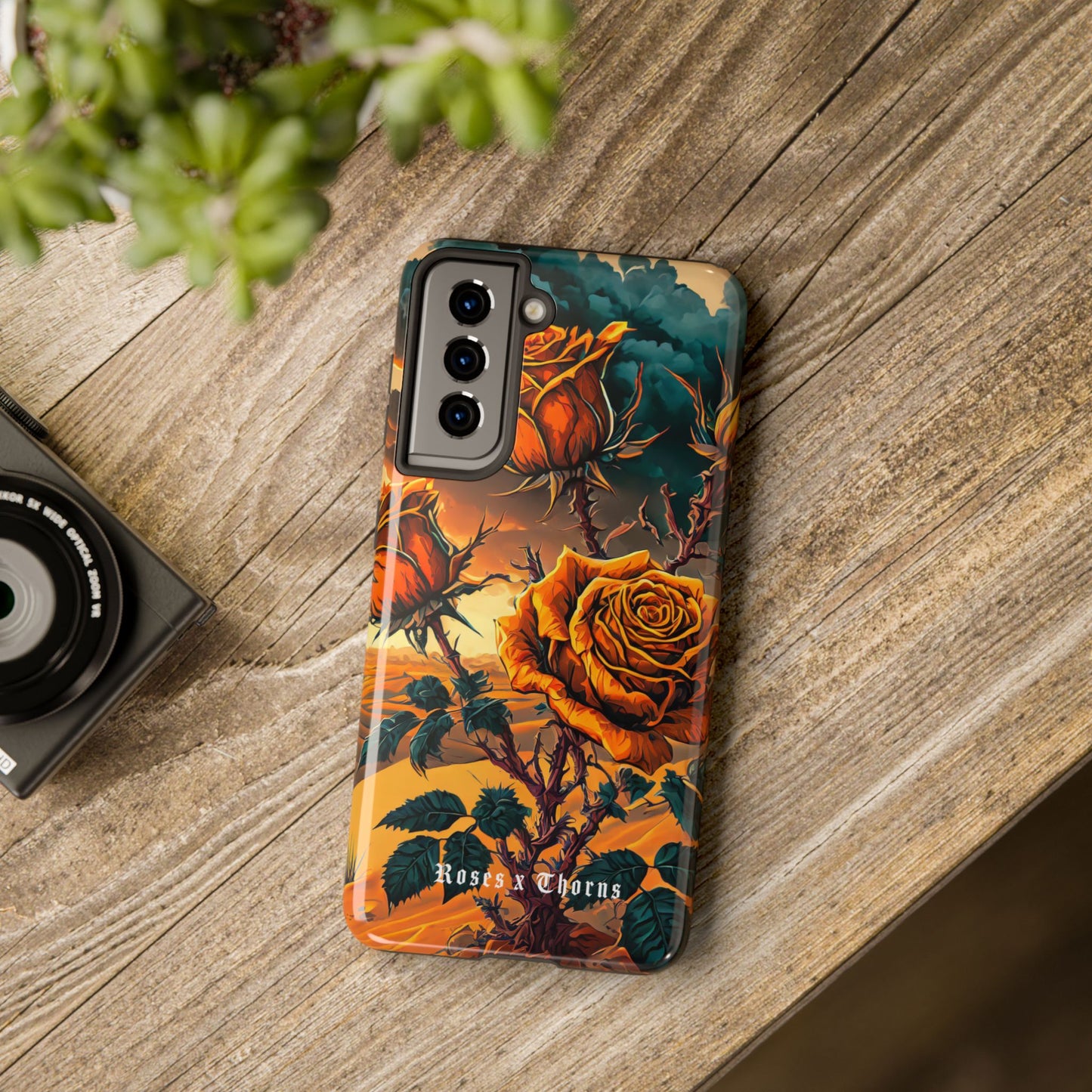 Orange Desert Roses x Thorns Phone Cases