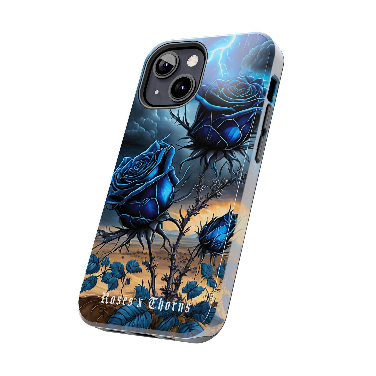 Blue Desert Roses x Thorns Phone Cases