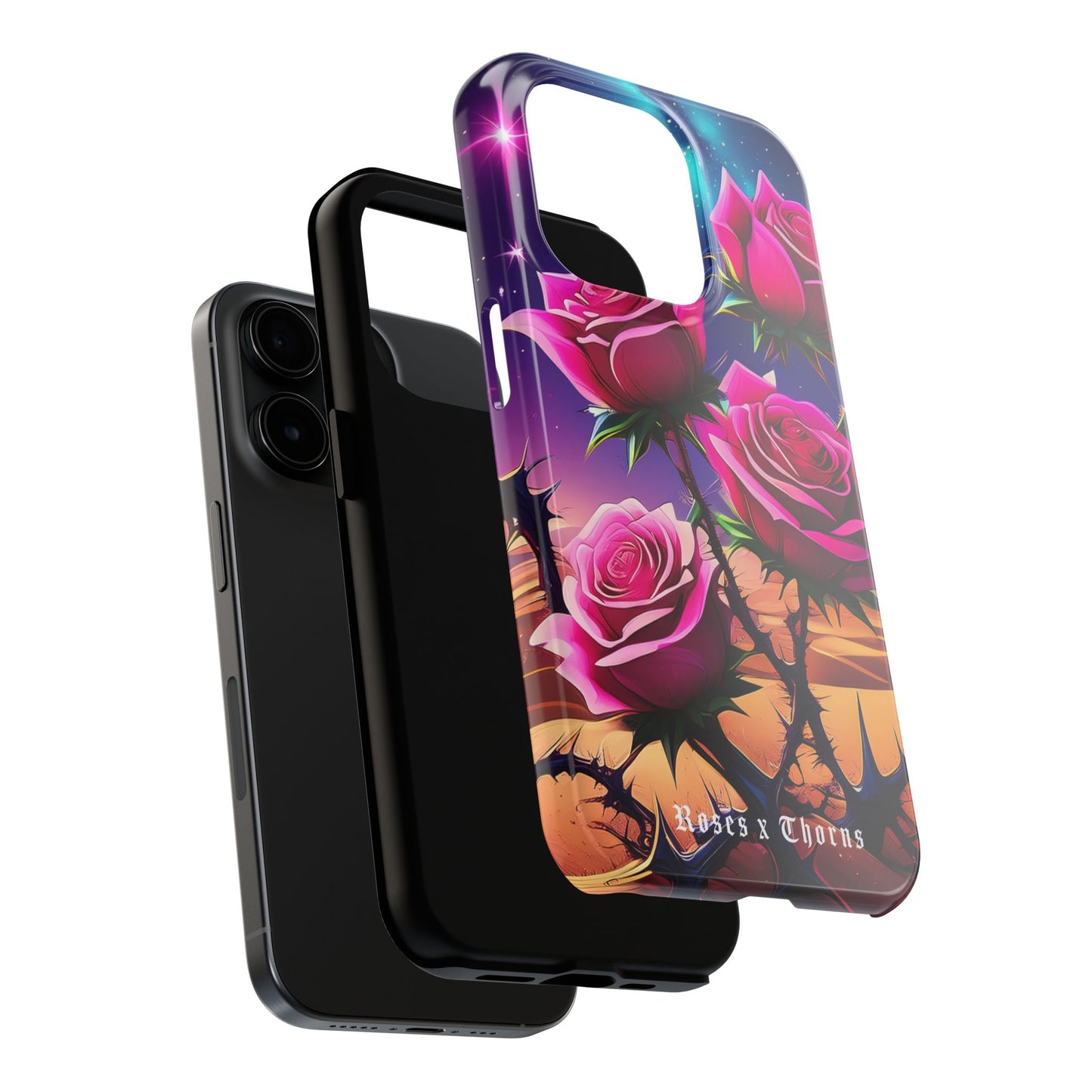 Pink Desert Roses x Thorns Phone Cases