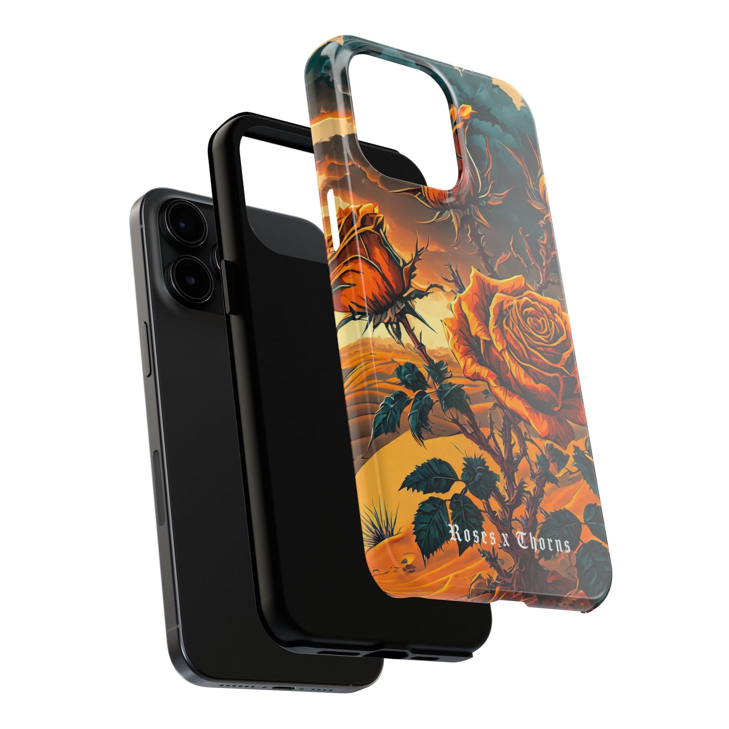 Orange Desert Roses x Thorns Phone Cases