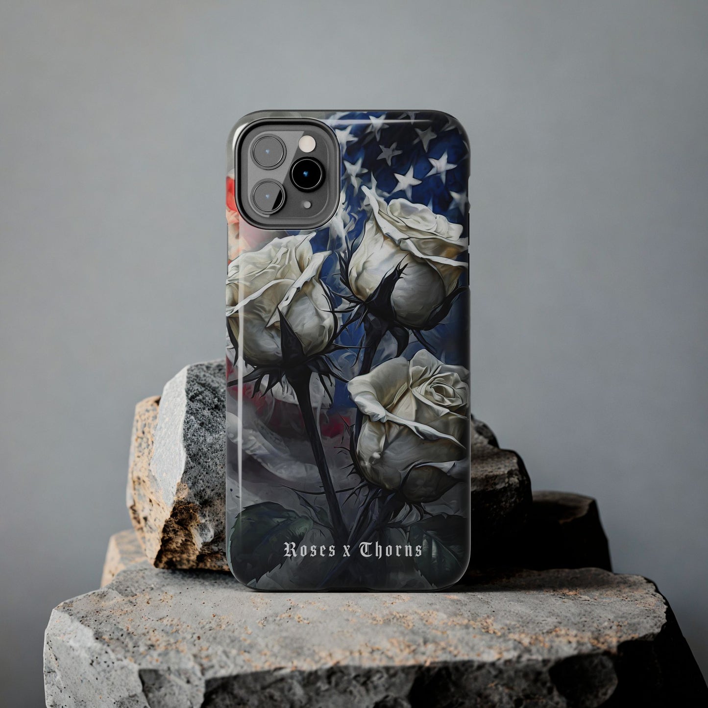 American White Roses x Thorns Phone Cases