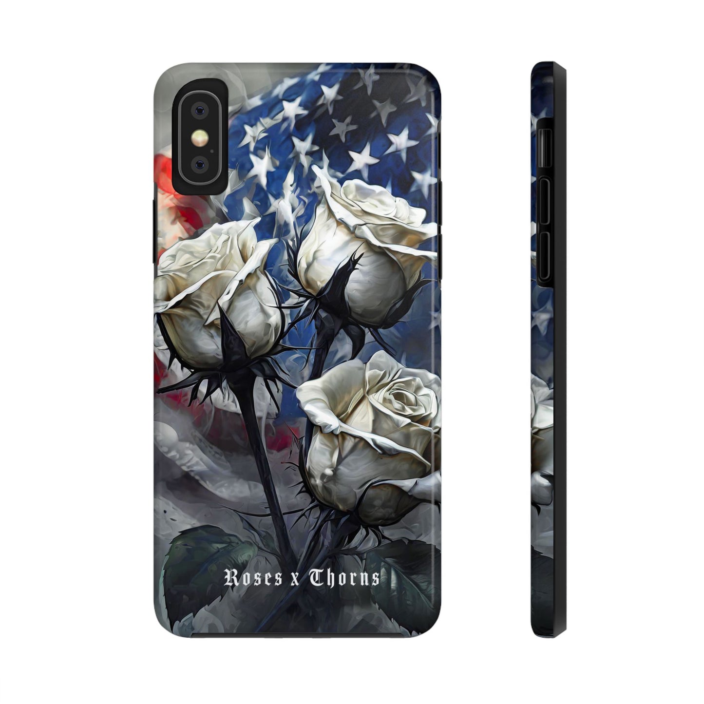 American White Roses x Thorns Phone Cases