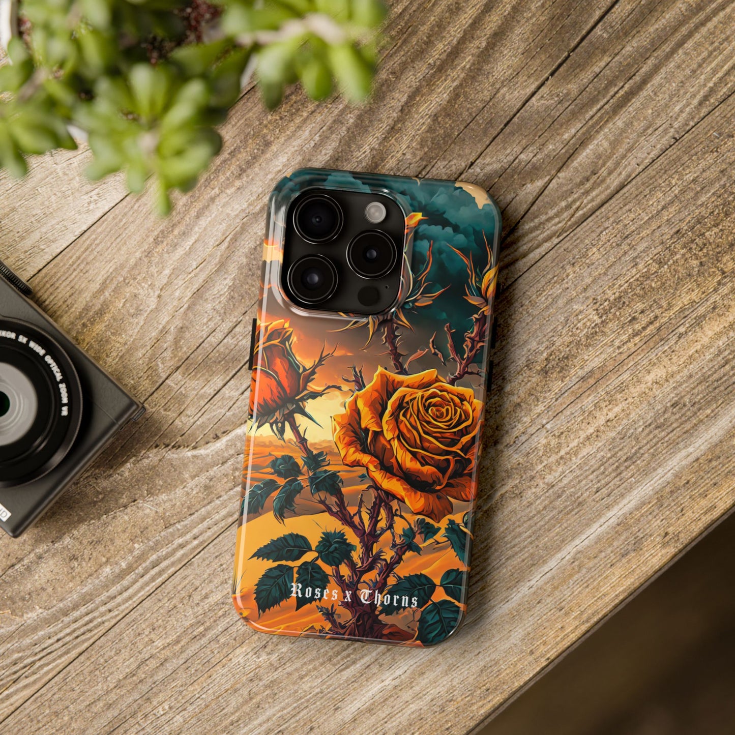 Orange Desert Roses x Thorns Phone Cases