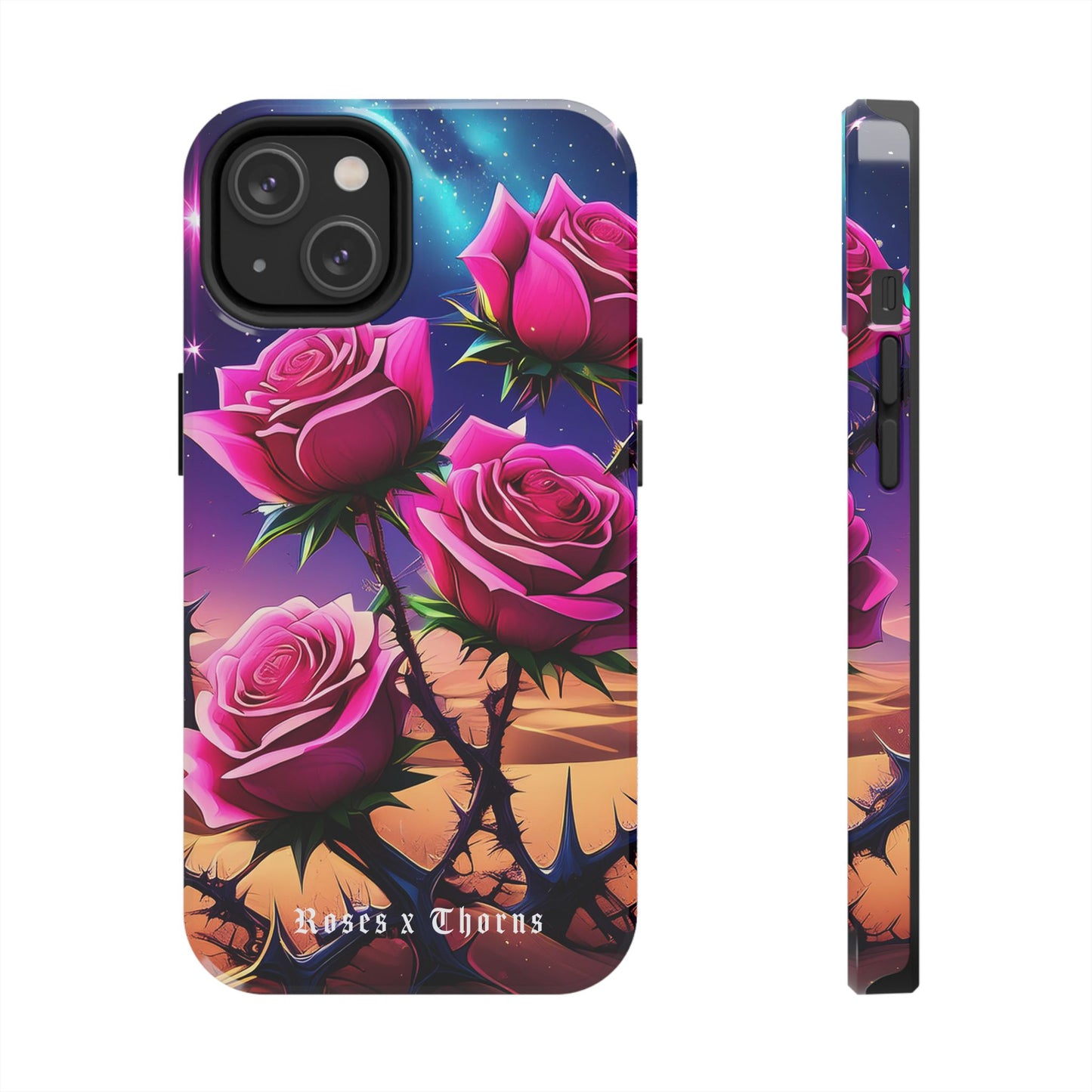 Pink Desert Roses x Thorns Phone Cases