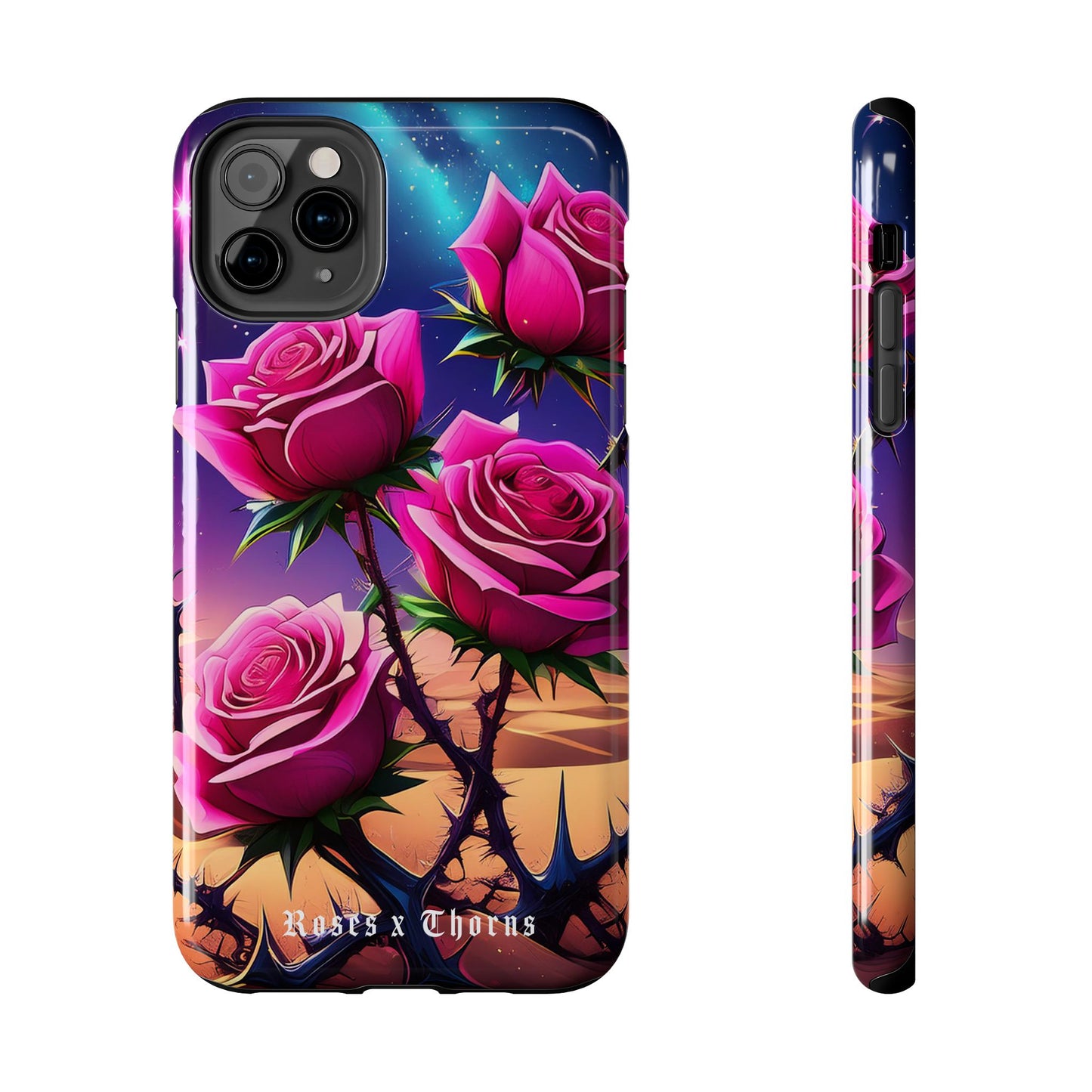 Pink Desert Roses x Thorns Phone Cases